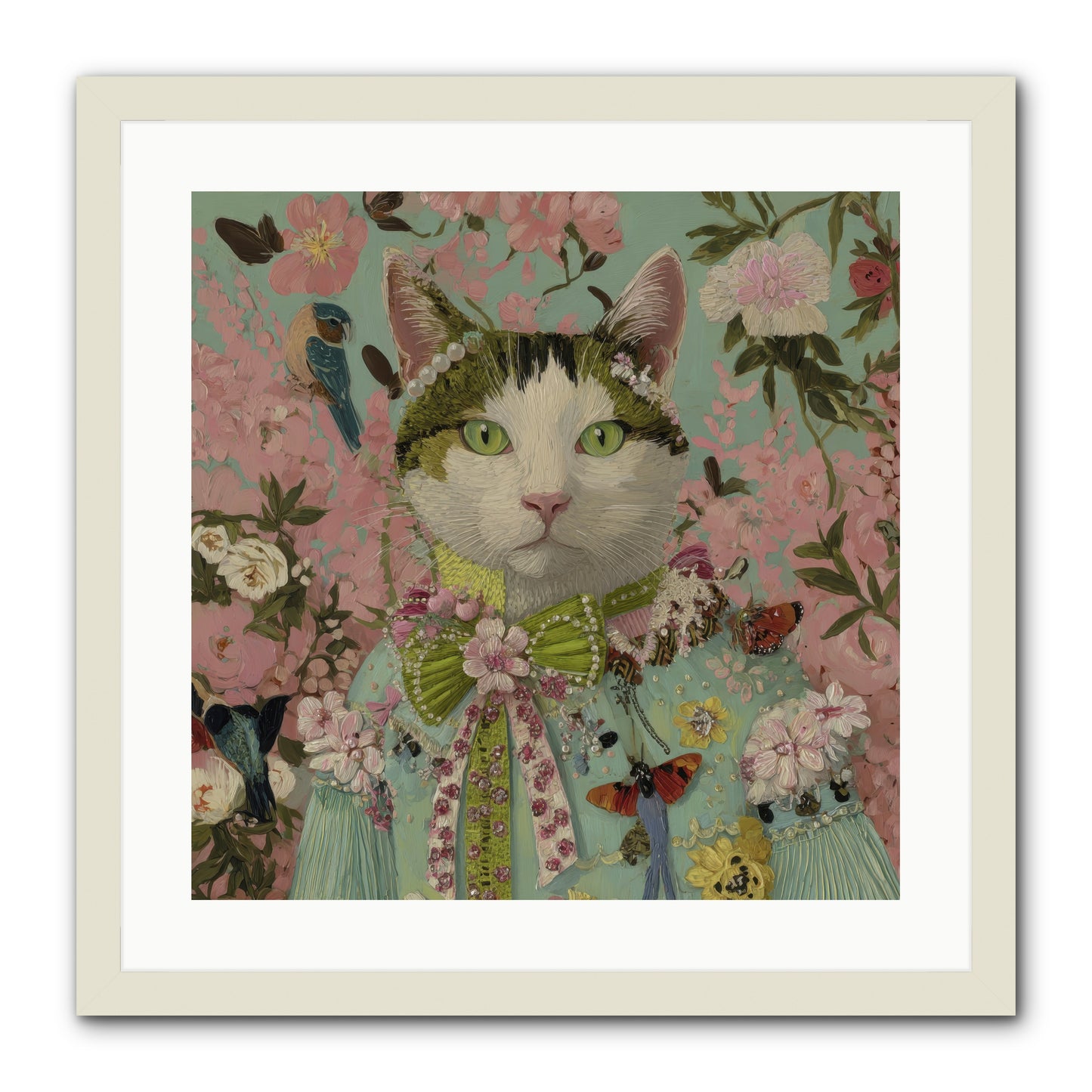 Moonflower Garden -- Framed Print - White 20x20