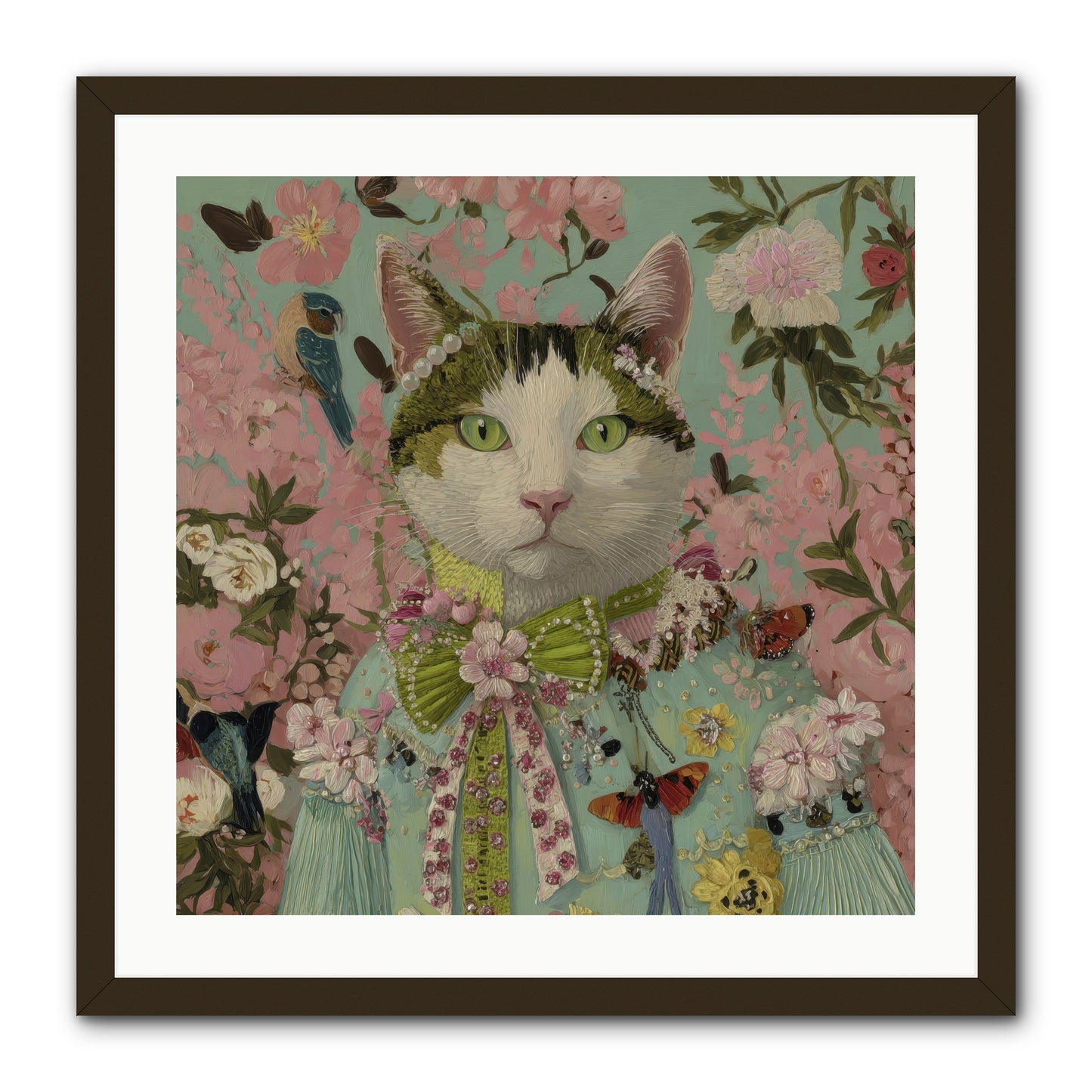 Moonflower Garden -- Framed Print - Black 24x24
