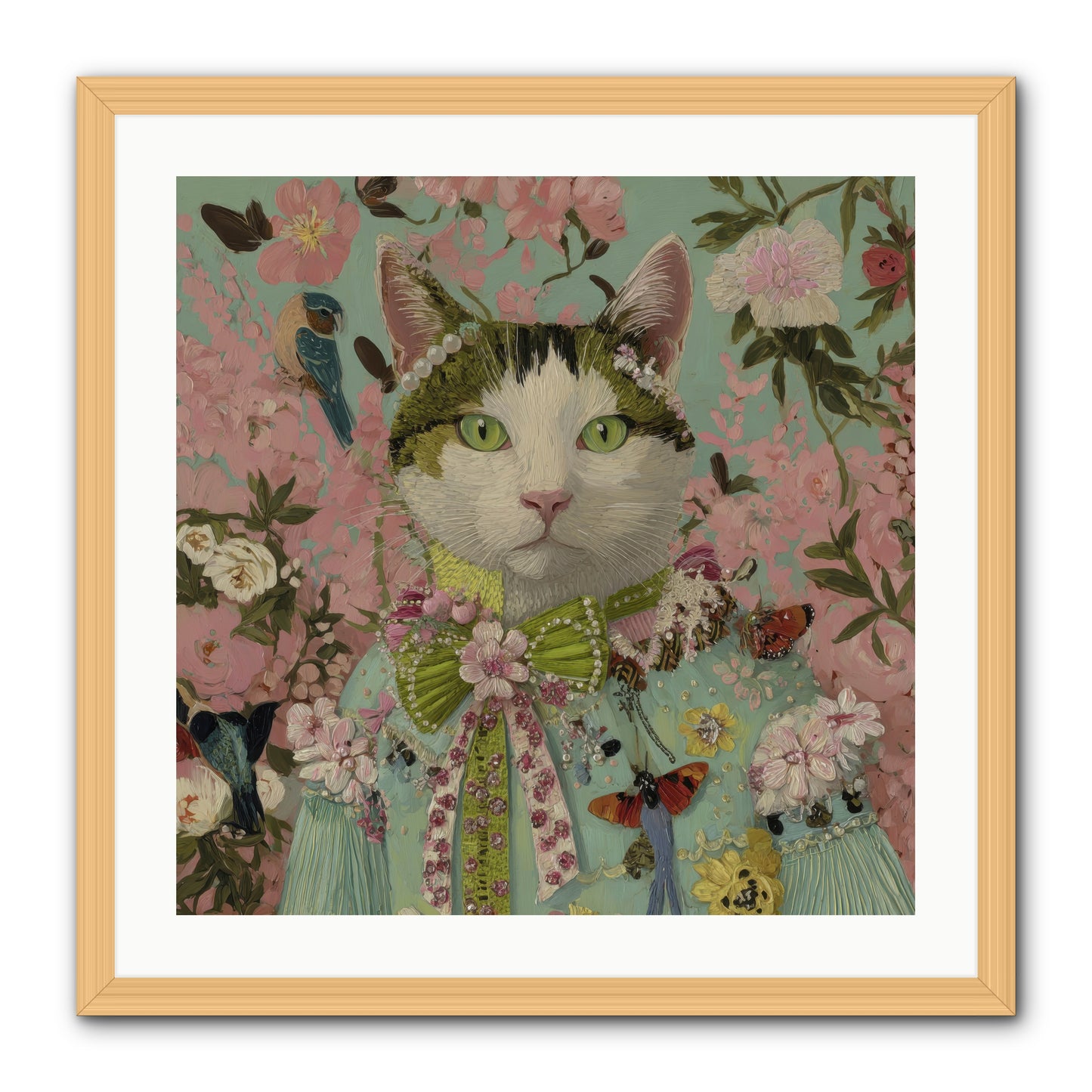 Moonflower Garden -- Framed Print - Natural 24x24