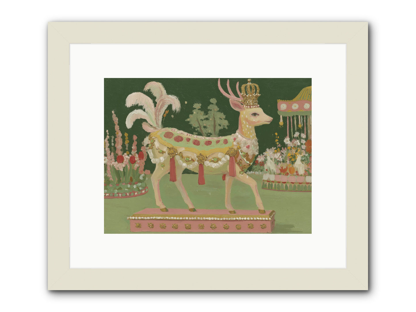 Moonlight Frolic -- Framed Print - White 12x9