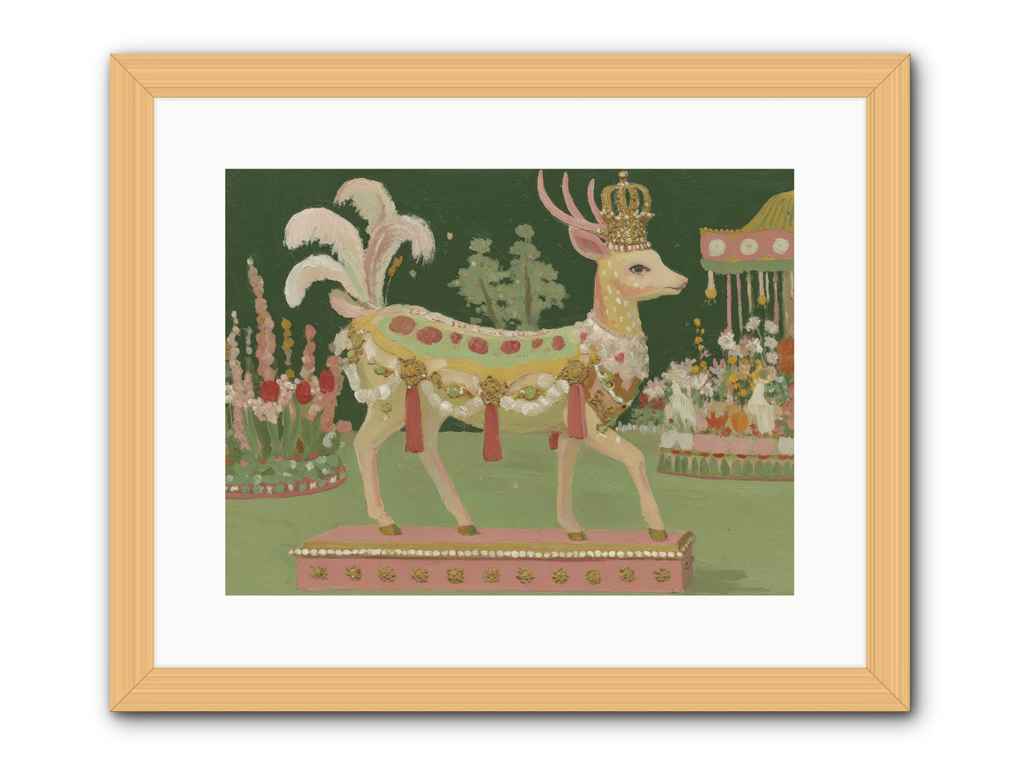 Moonlight Frolic -- Framed Print - Natural 16x12