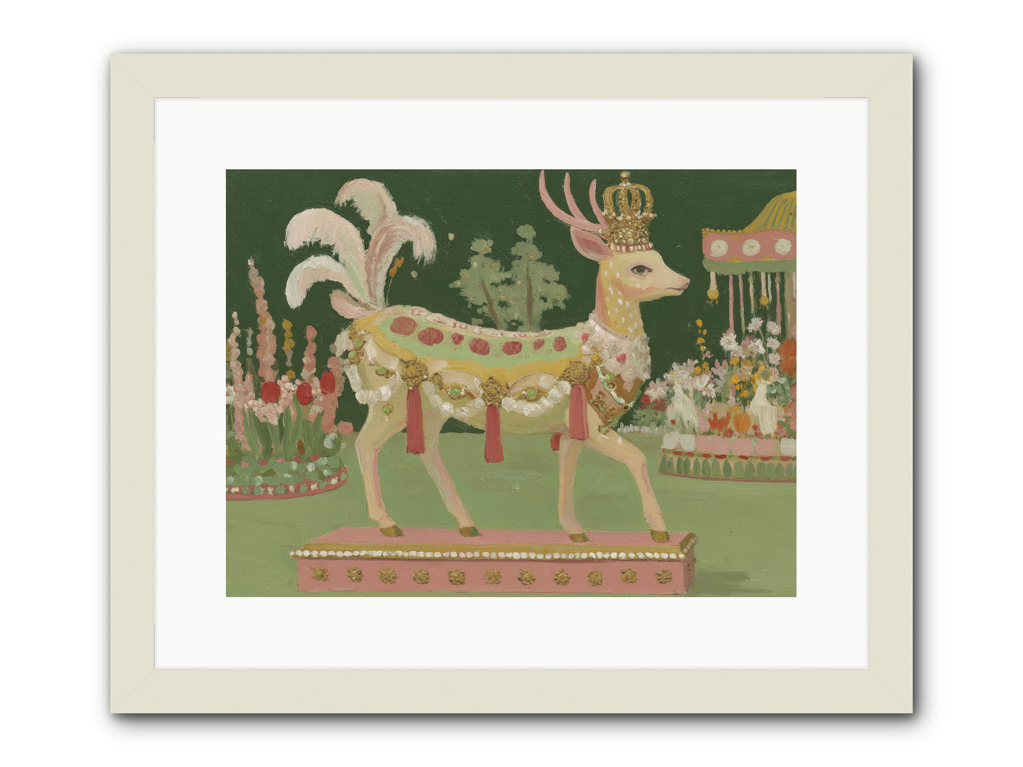 Moonlight Frolic -- Framed Print - White 16x12