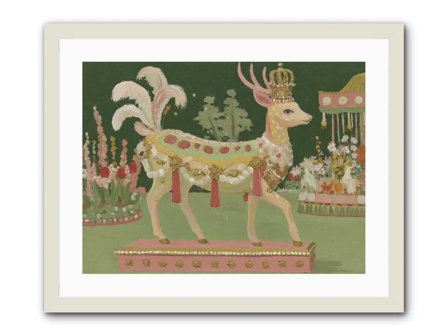 Moonlight Frolic -- Framed Print - White 24x18