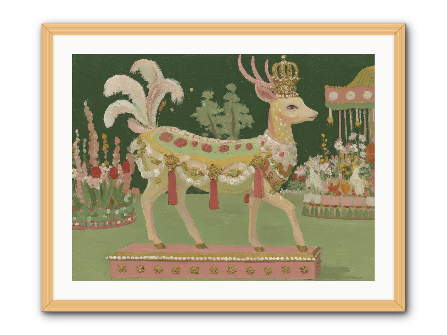 Moonlight Frolic -- Framed Print - Natural 32x24