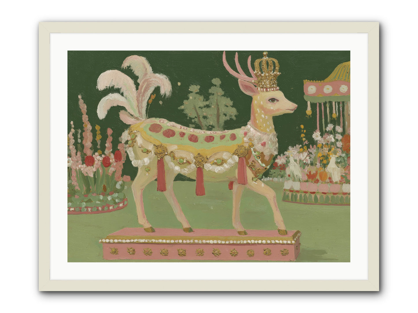 Moonlight Frolic -- Framed Print - White 32x24