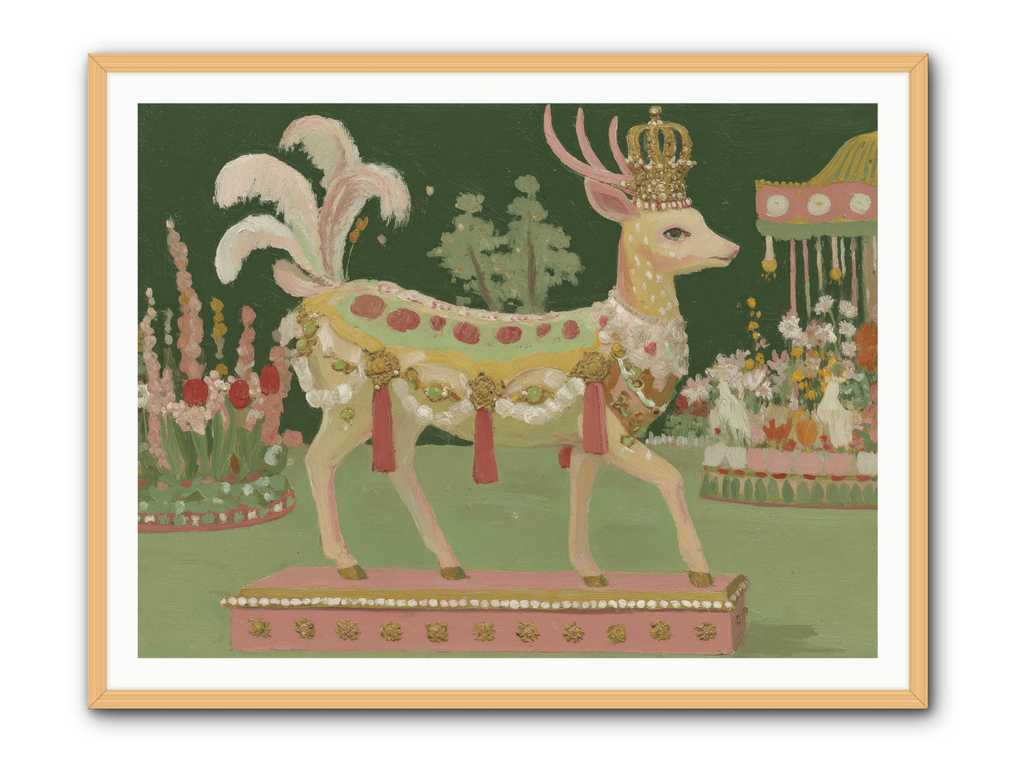 Moonlight Frolic -- Framed Print - Natural 48x36