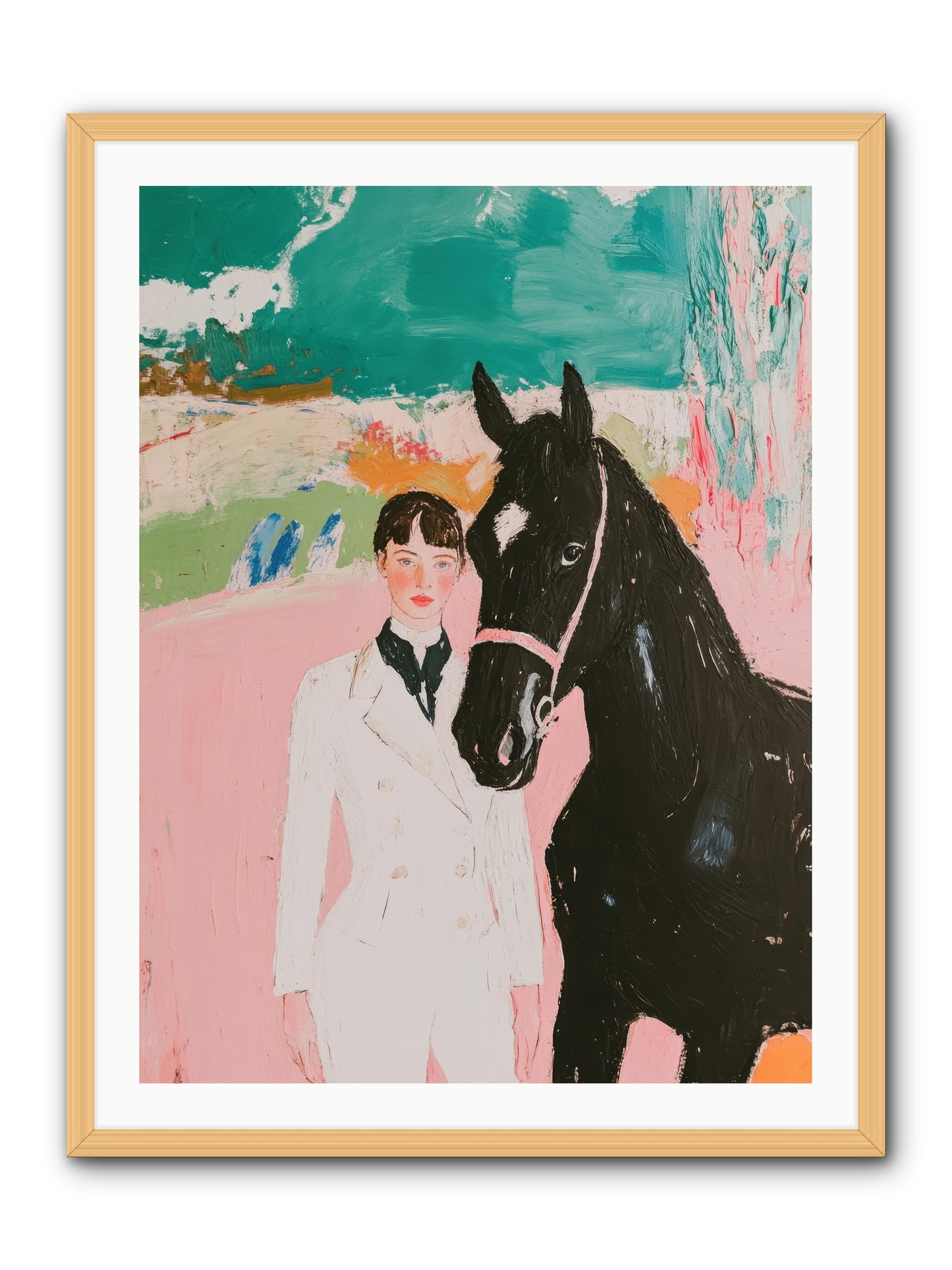 Moonlight Jumper -- Framed Print - Natural 30x40