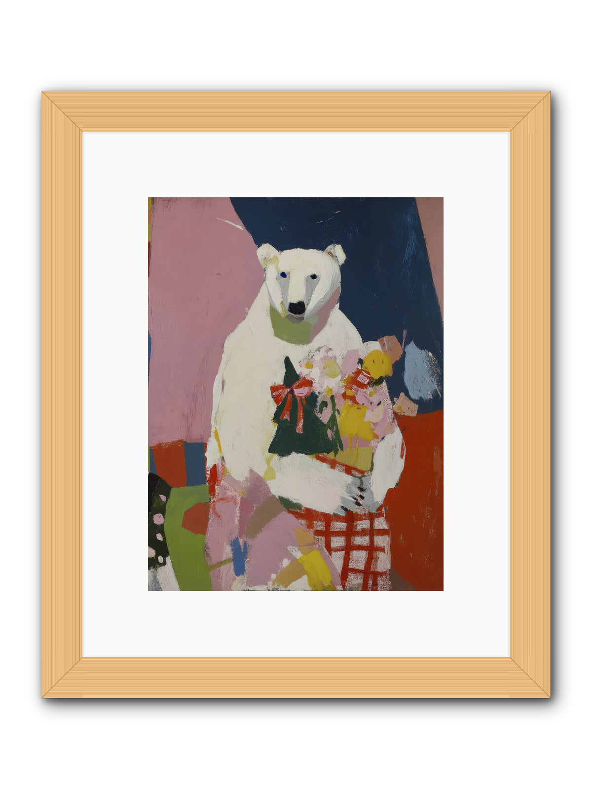 Moonlight On Fresh Fallen -- Framed Print - Natural 9x12