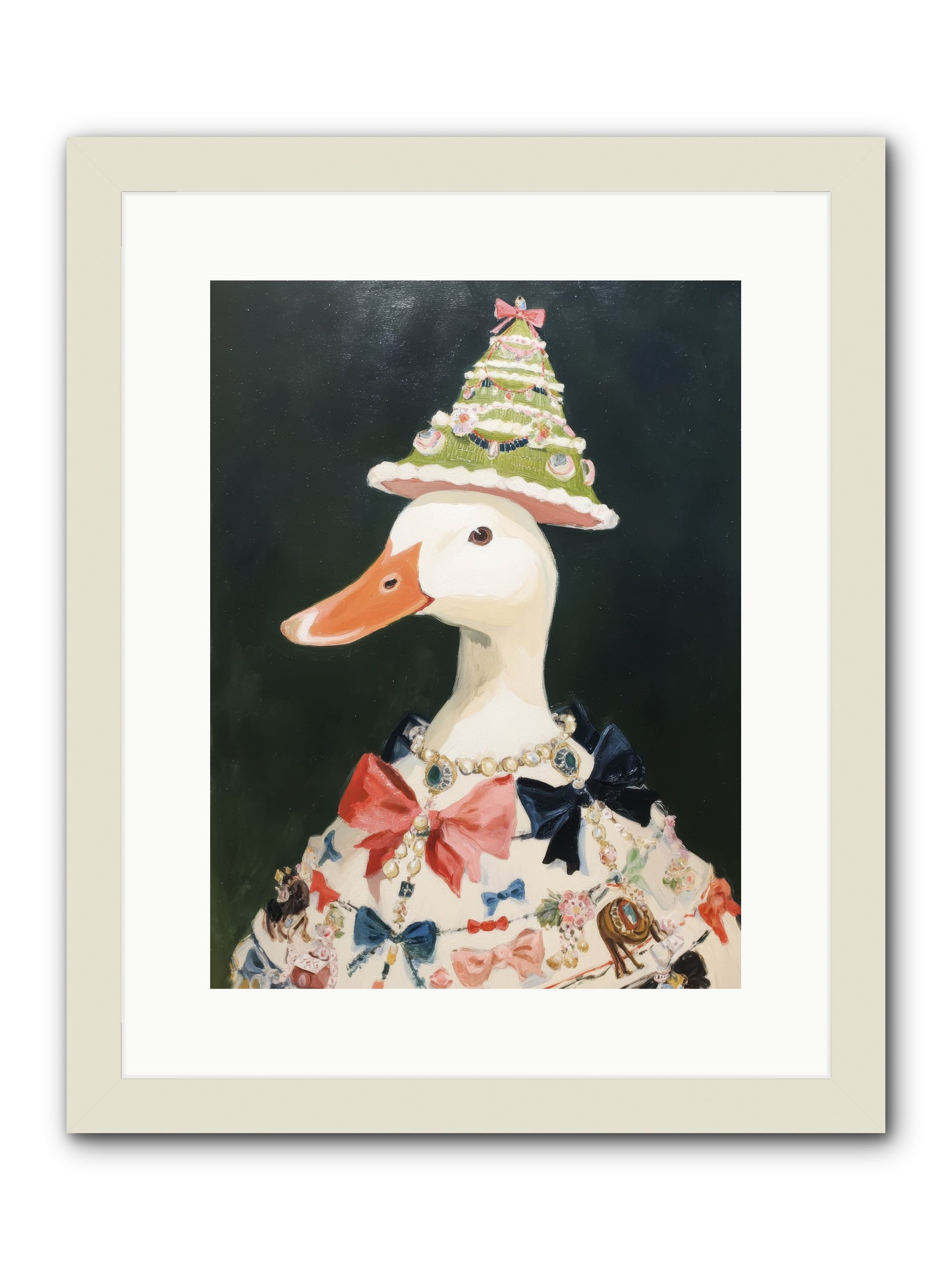 Moonlit Finery -- Framed Print - White 12x16