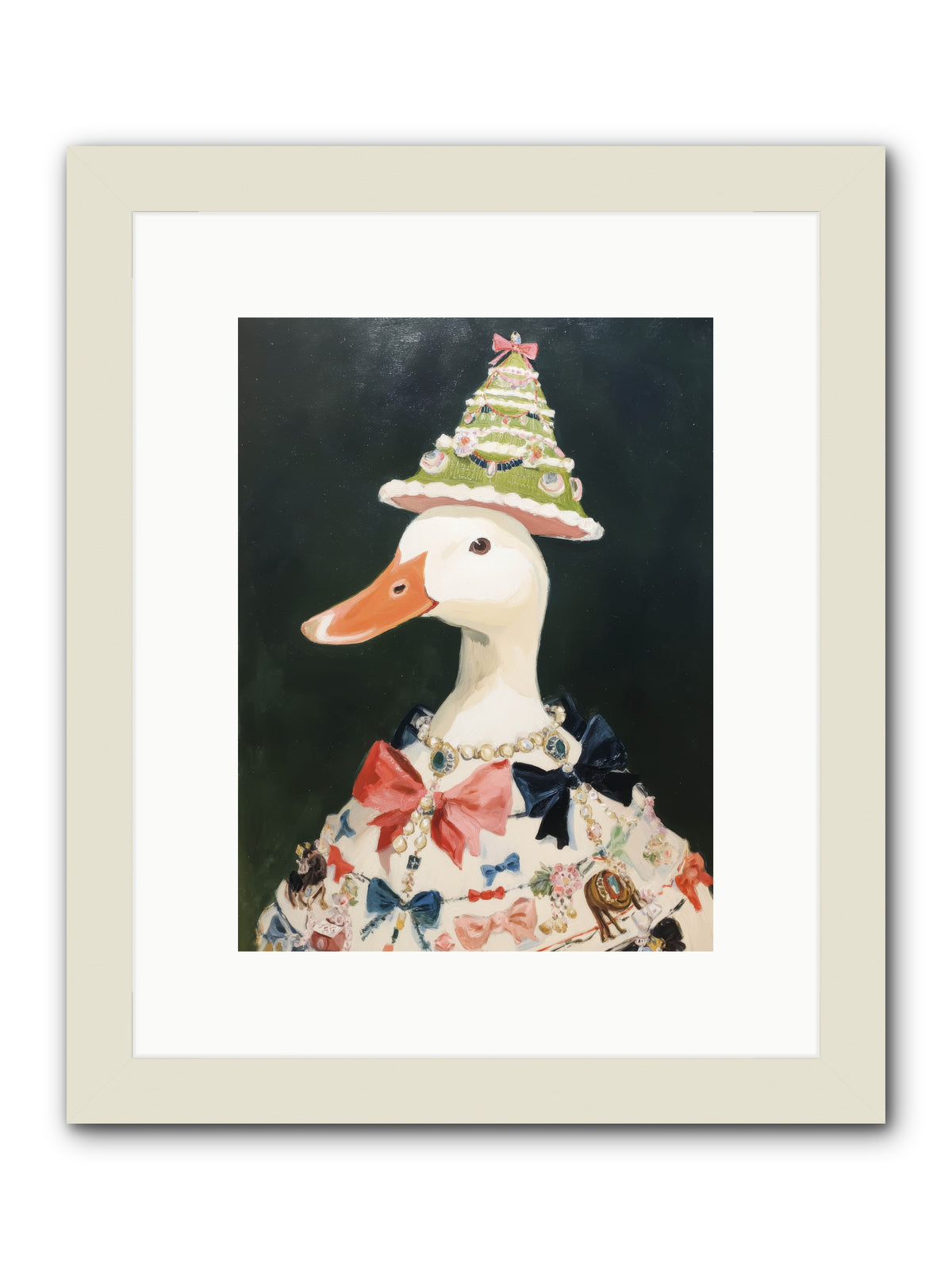 Moonlit Finery -- Framed Print - White 9x12