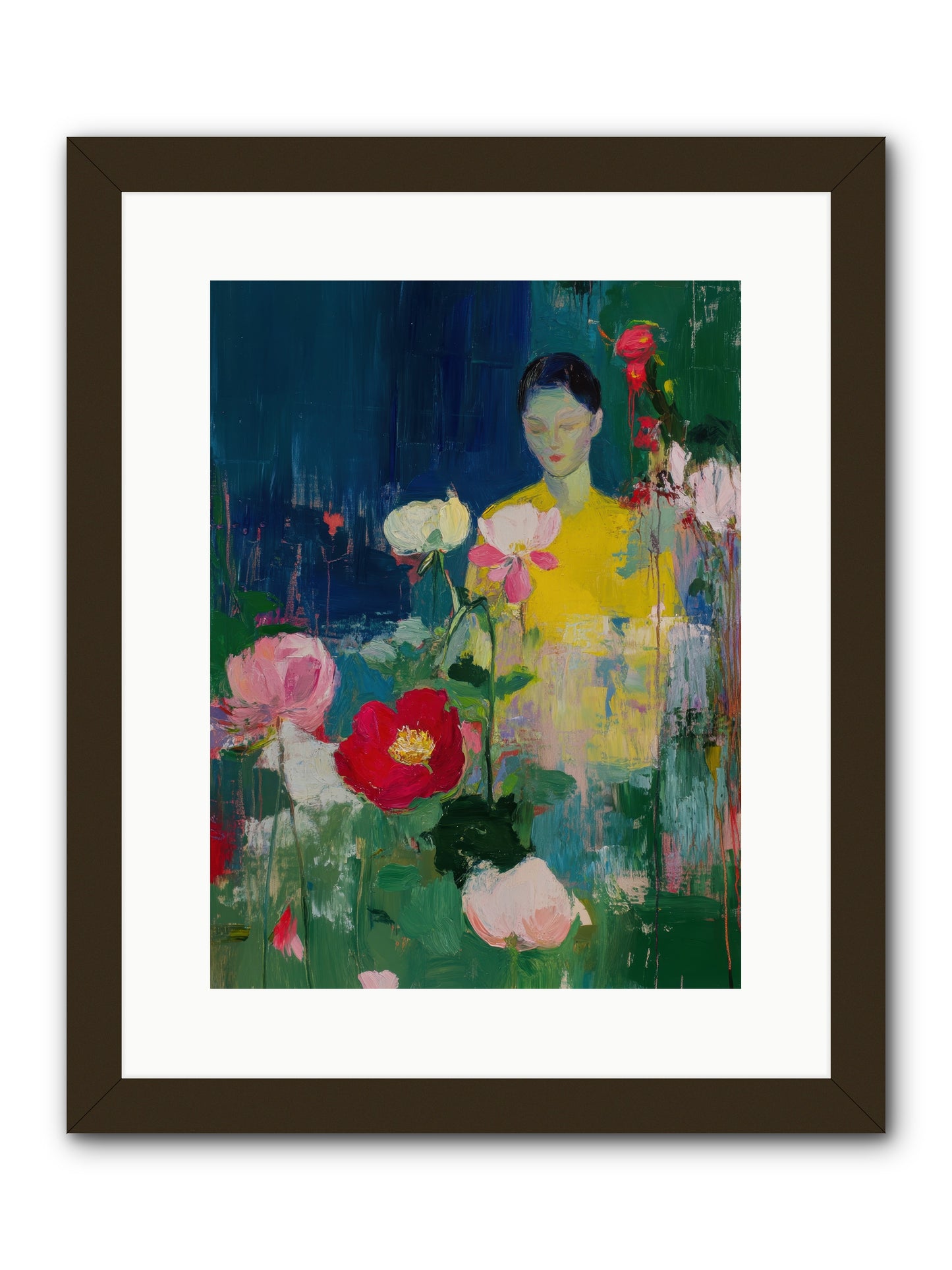 Moonlit Floraison -- Framed Print - Black 12x16