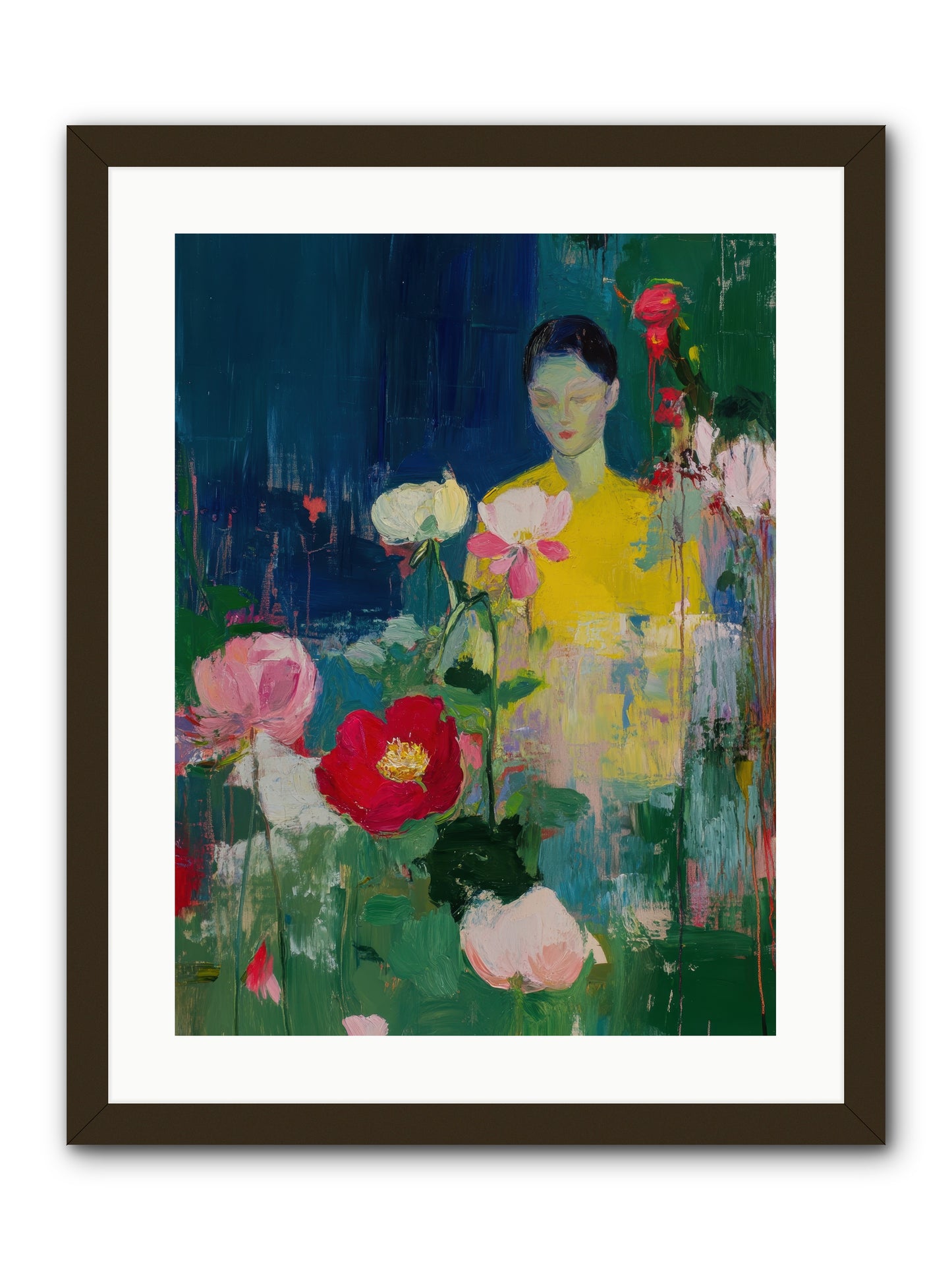 Moonlit Floraison -- Framed Print - Black 18x24