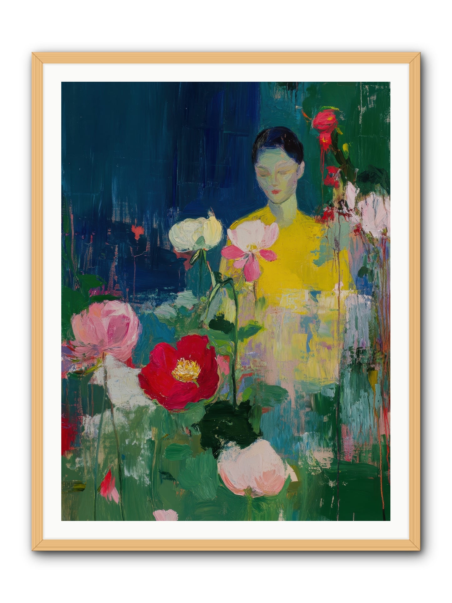 Moonlit Floraison -- Framed Print - Natural 36x48