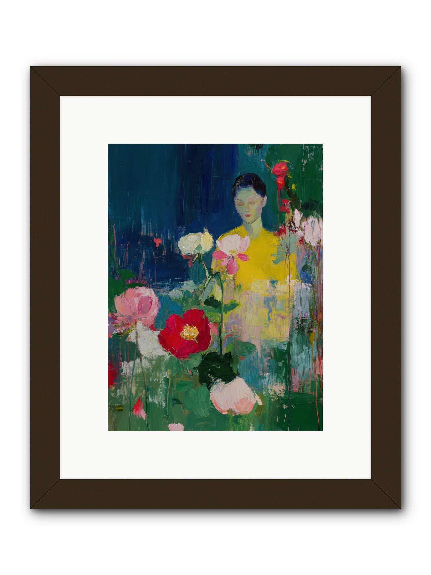 Moonlit Floraison -- Framed Print - Black 9x12
