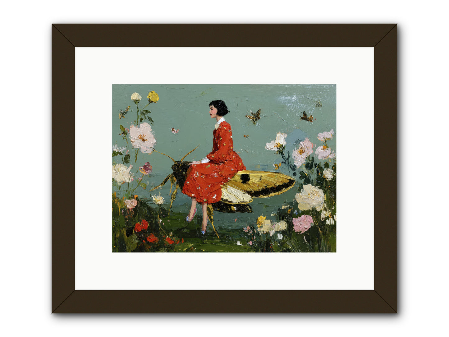 Moonlit Tapestry-REZ -- Framed Print - Black 12x9