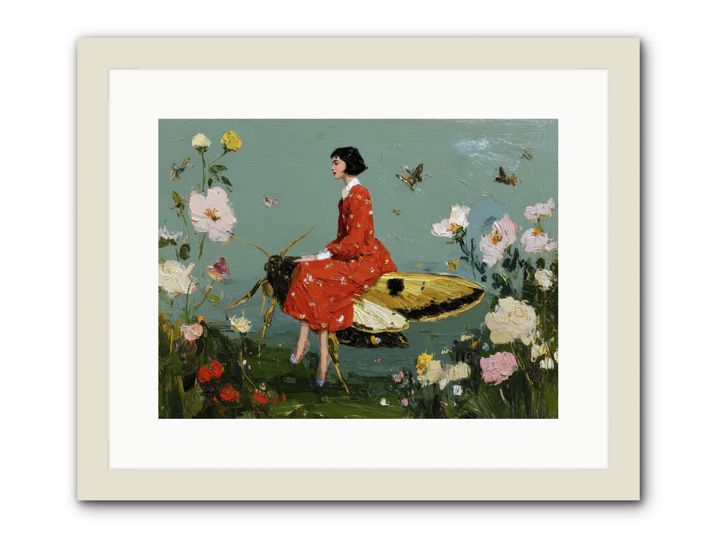 Moonlit Tapestry-REZ -- Framed Print - White 16x12