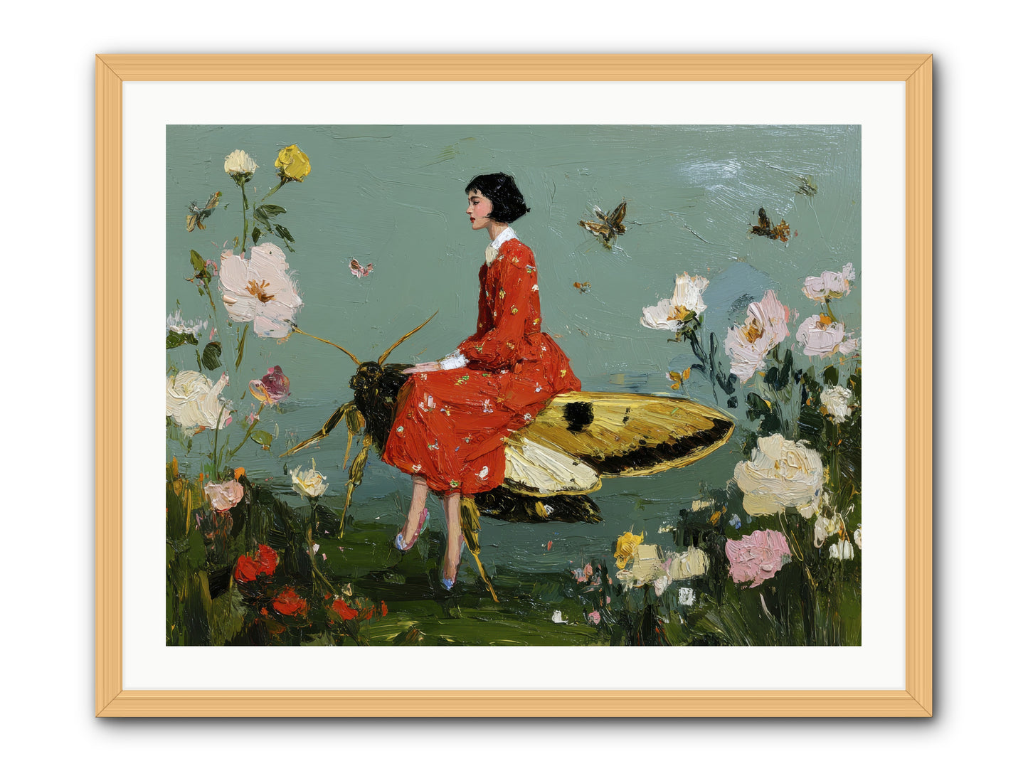 Moonlit Tapestry-REZ -- Framed Print - Natural 32x24