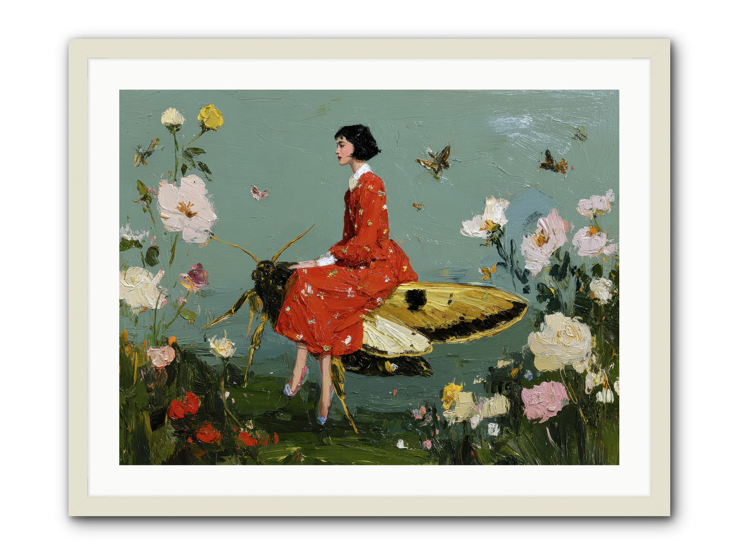 Moonlit Tapestry-REZ -- Framed Print - White 32x24
