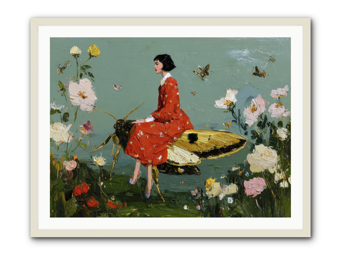 Moonlit Tapestry-REZ -- Framed Print - White 40x30