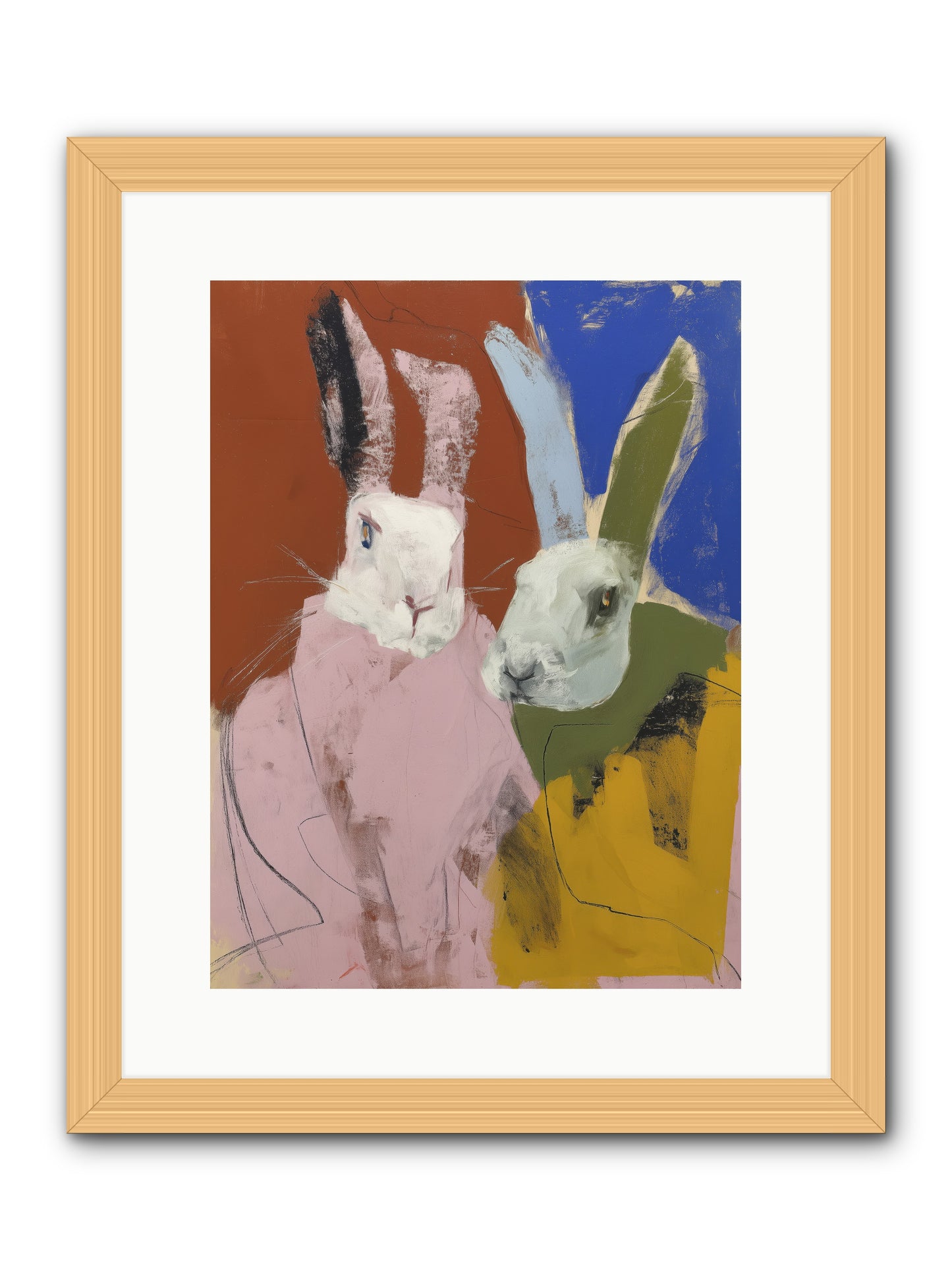 Moonlit burrow -- Framed Print - Natural 12x16