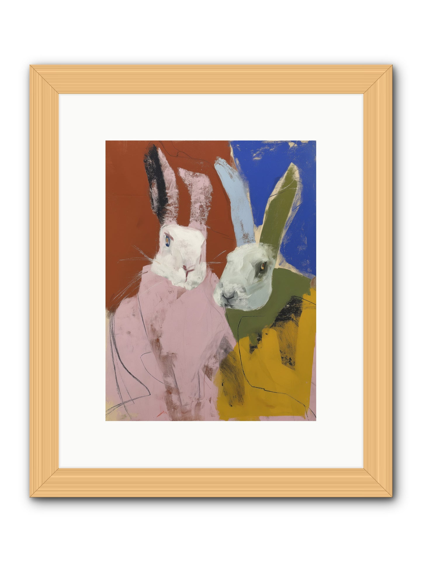 Moonlit burrow -- Framed Print - Natural 9x12