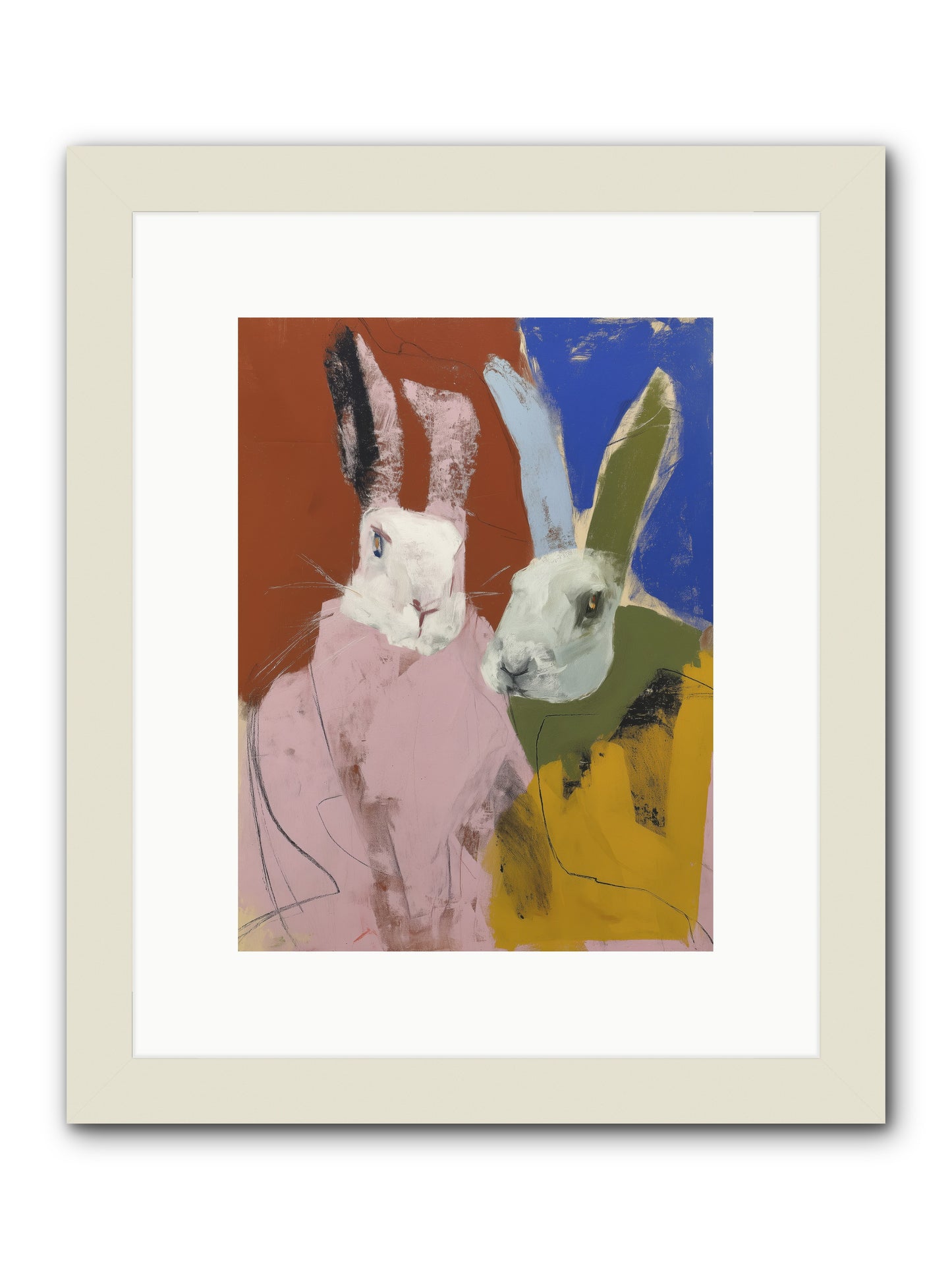 Moonlit burrow -- Framed Print - White 9x12