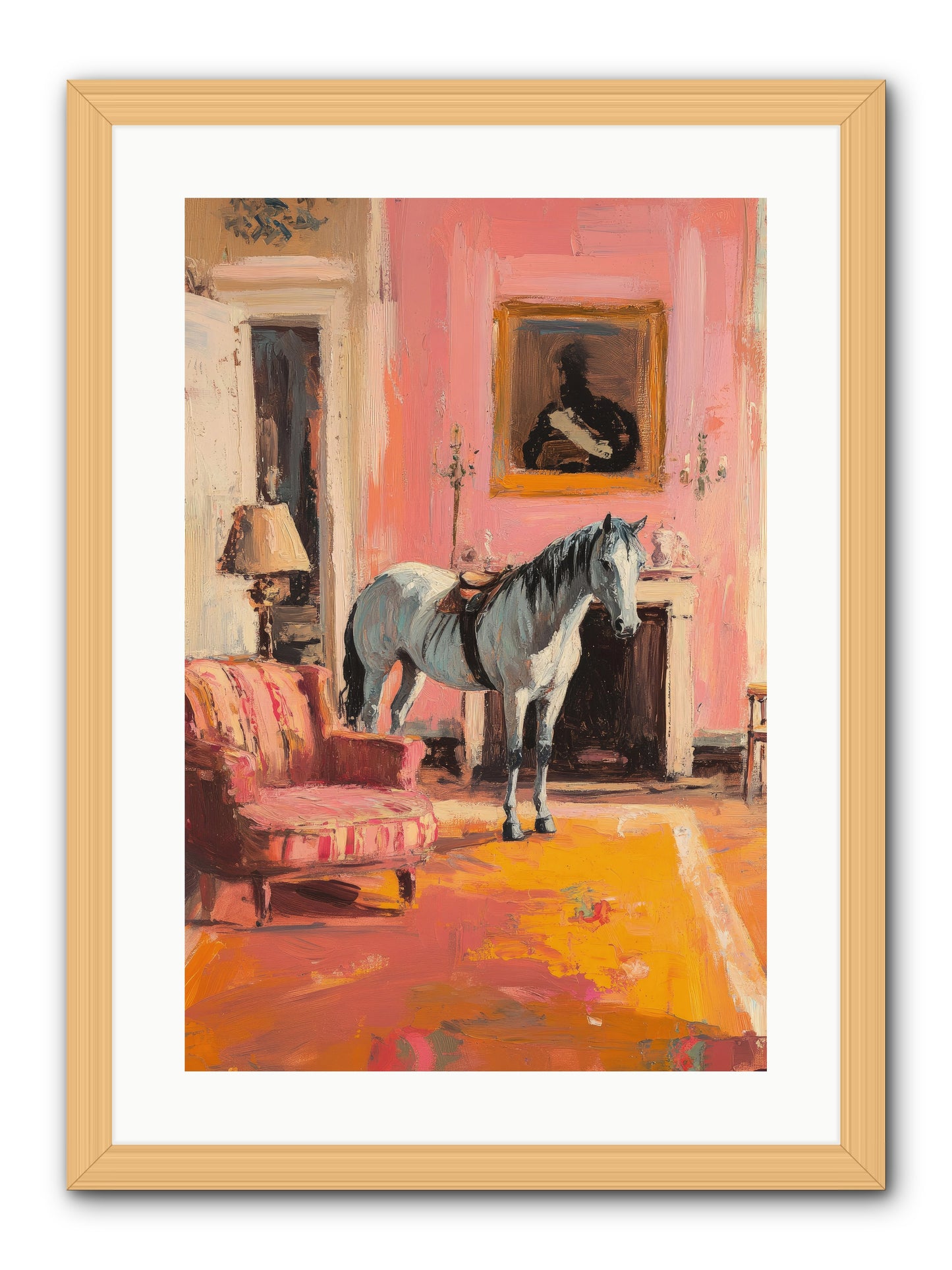 Moonstone Salon -- Framed Print - Natural 16x24