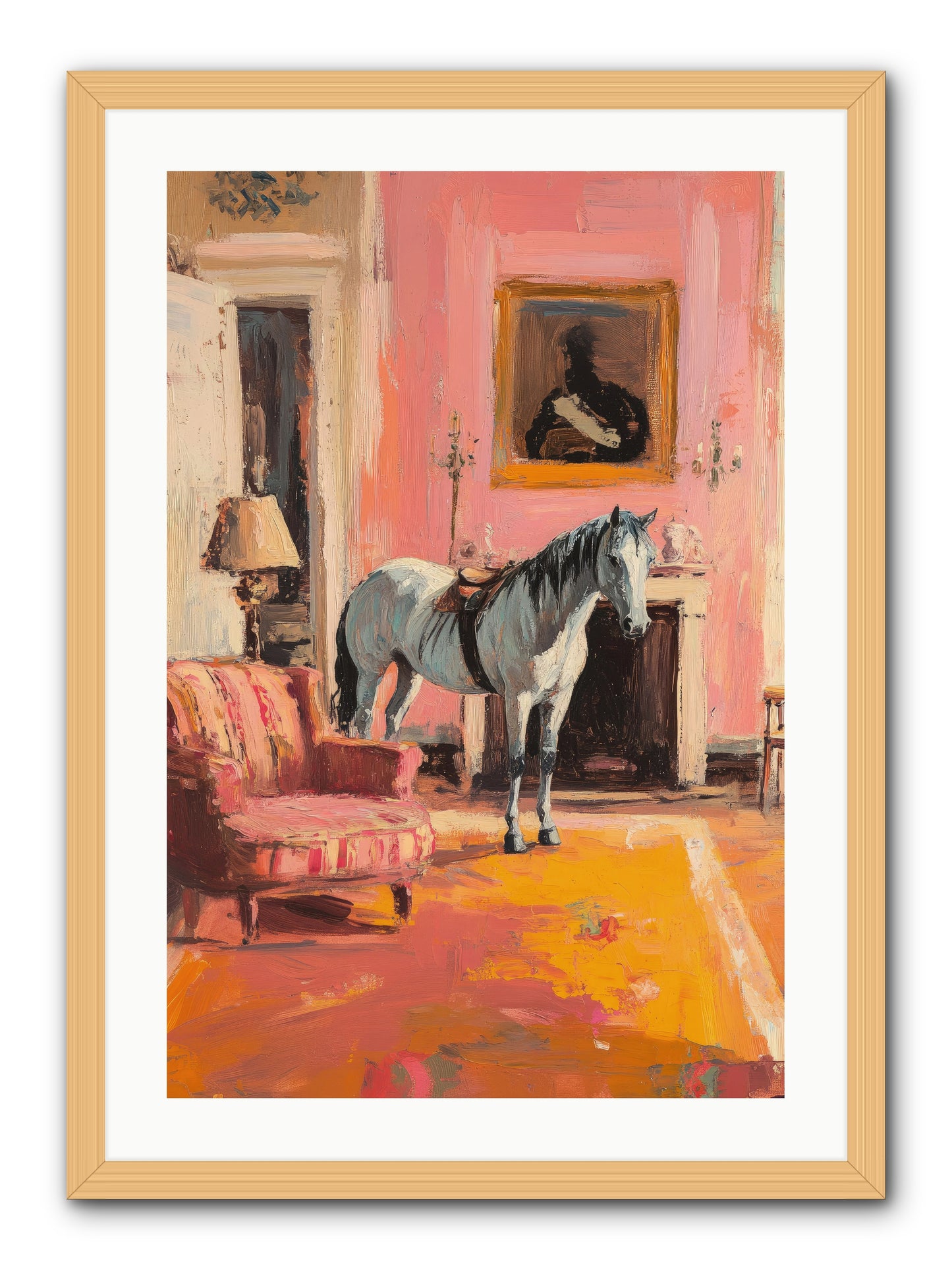 Moonstone Salon -- Framed Print - Natural 20x30