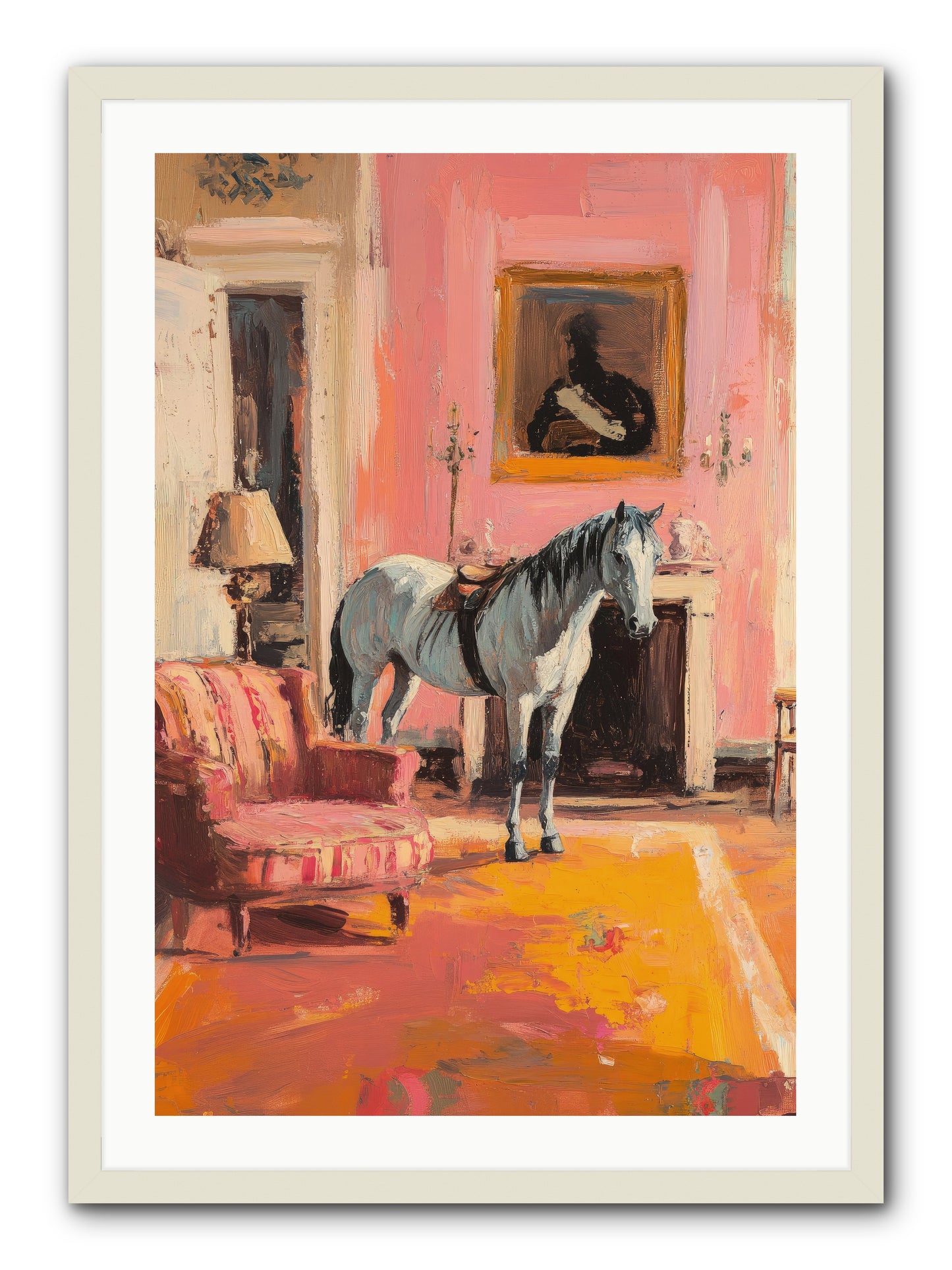 Moonstone Salon -- Framed Print - White 24x36