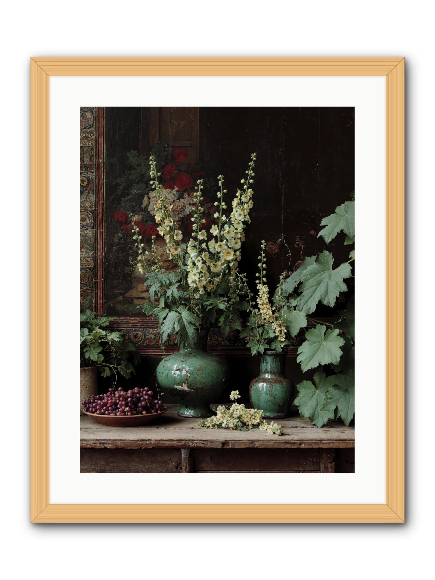 Morning Garden Opium -- Framed Print - Natural 18x24