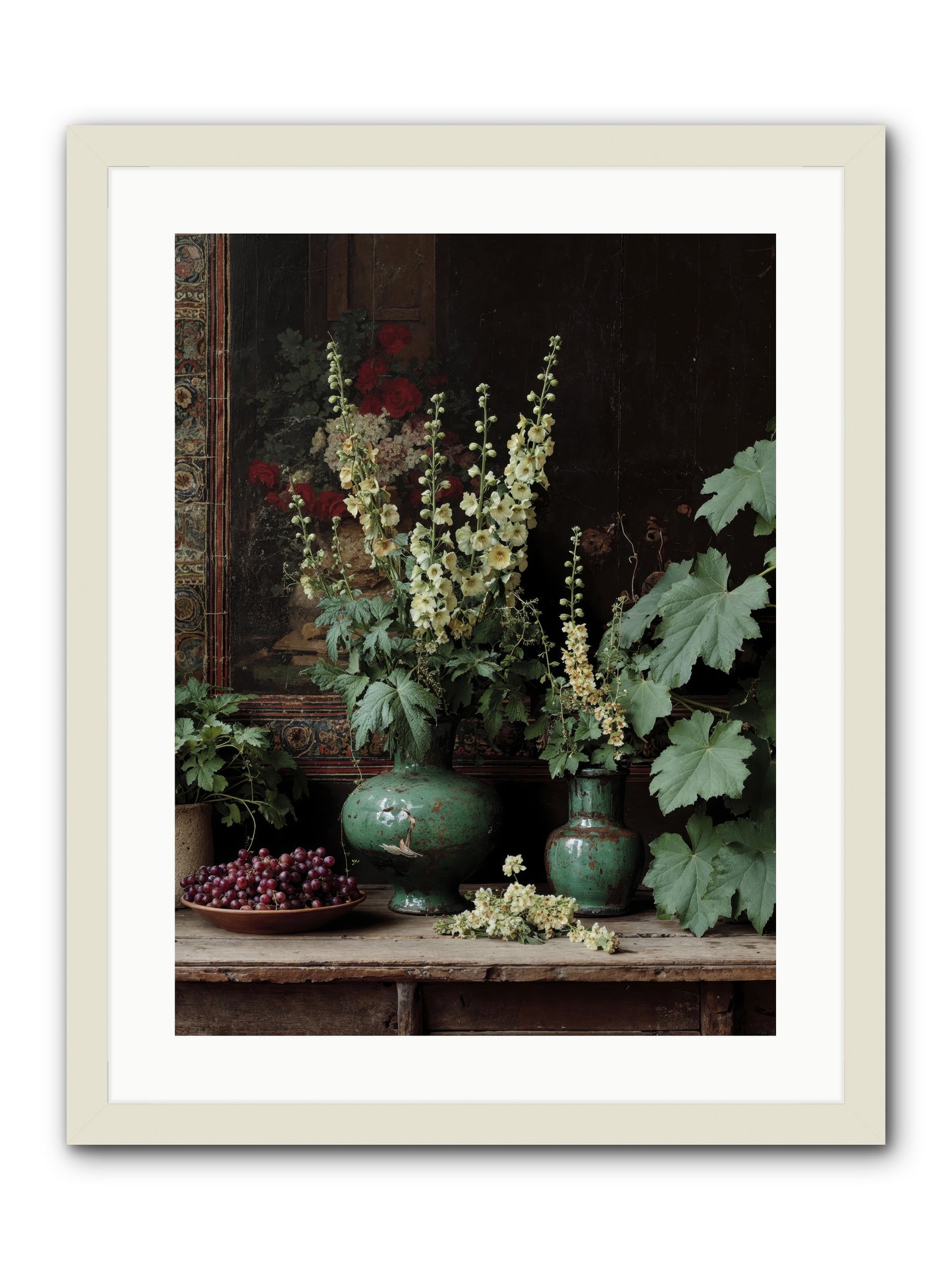 Morning Garden Opium -- Framed Print - White 18x24