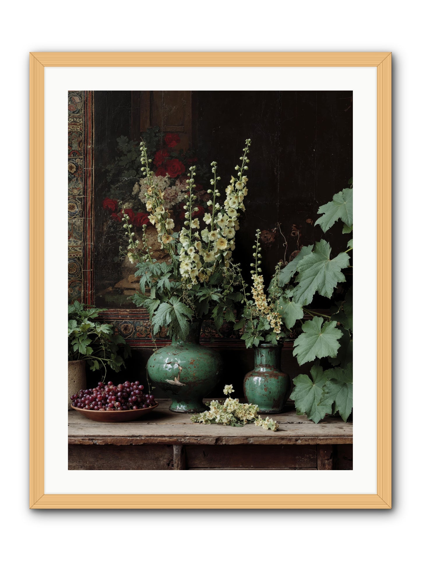 Morning Garden Opium -- Framed Print - Natural 24x32