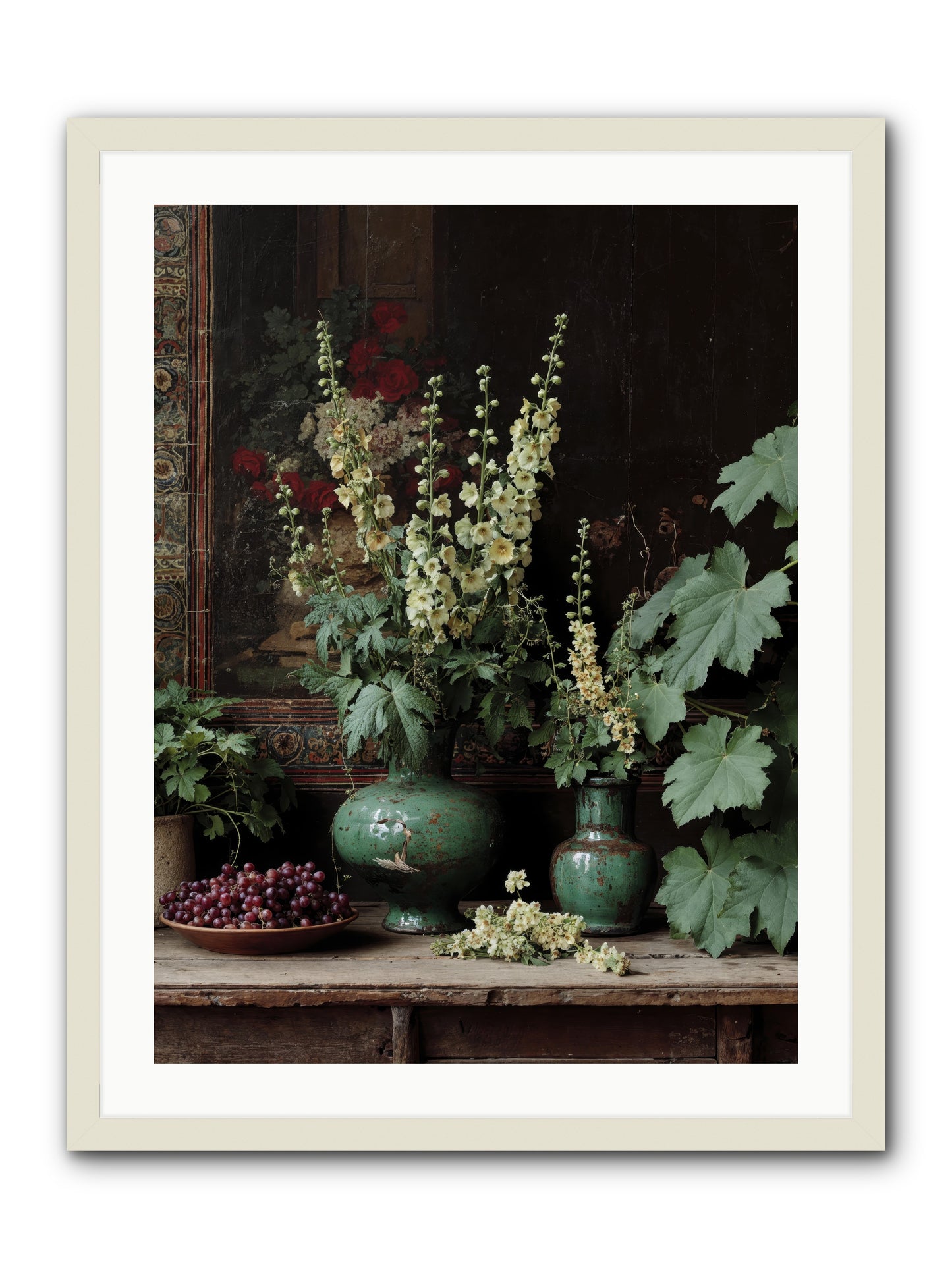 Morning Garden Opium -- Framed Print - White 24x32