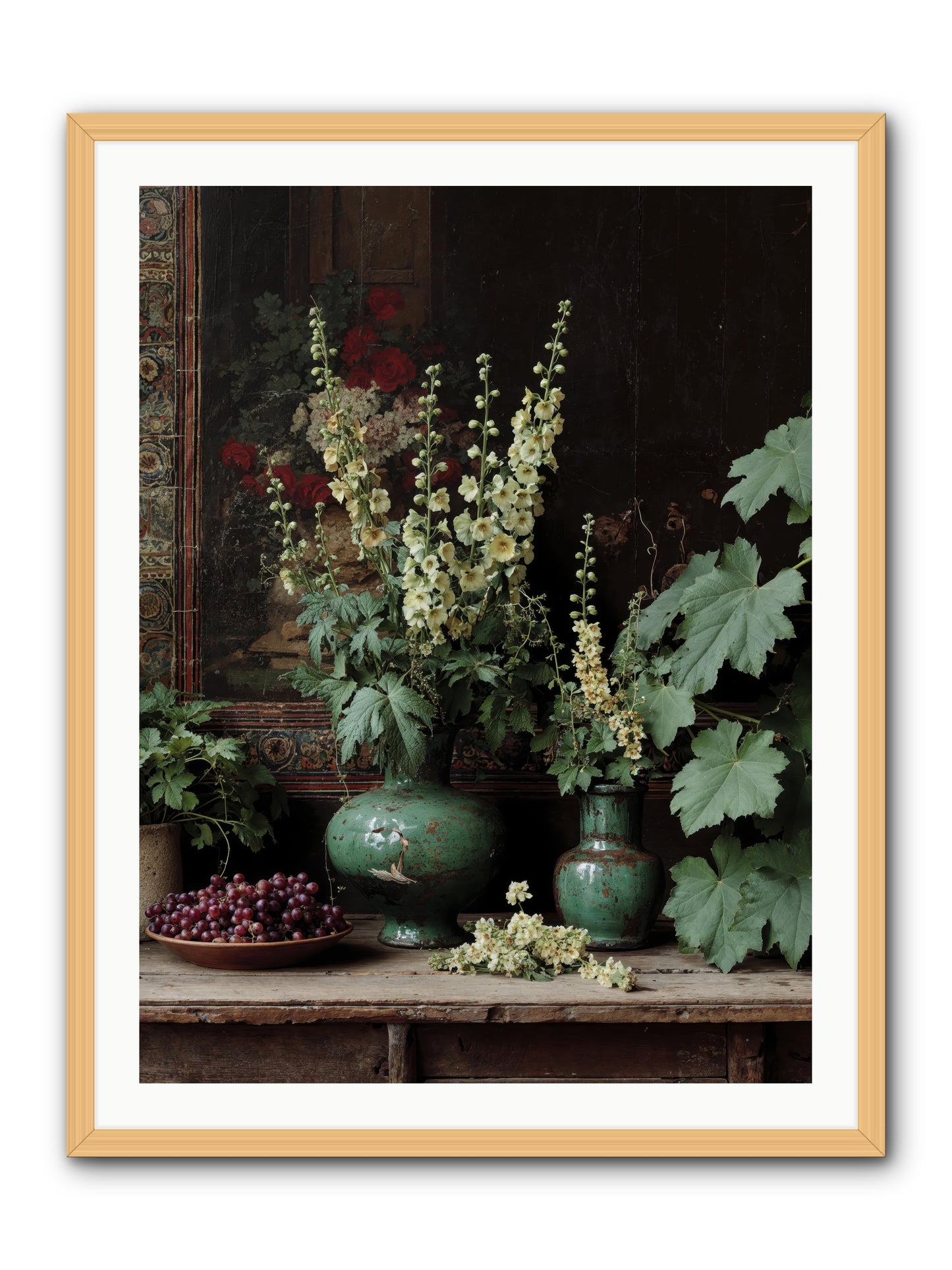 Morning Garden Opium -- Framed Print - Natural 30x40