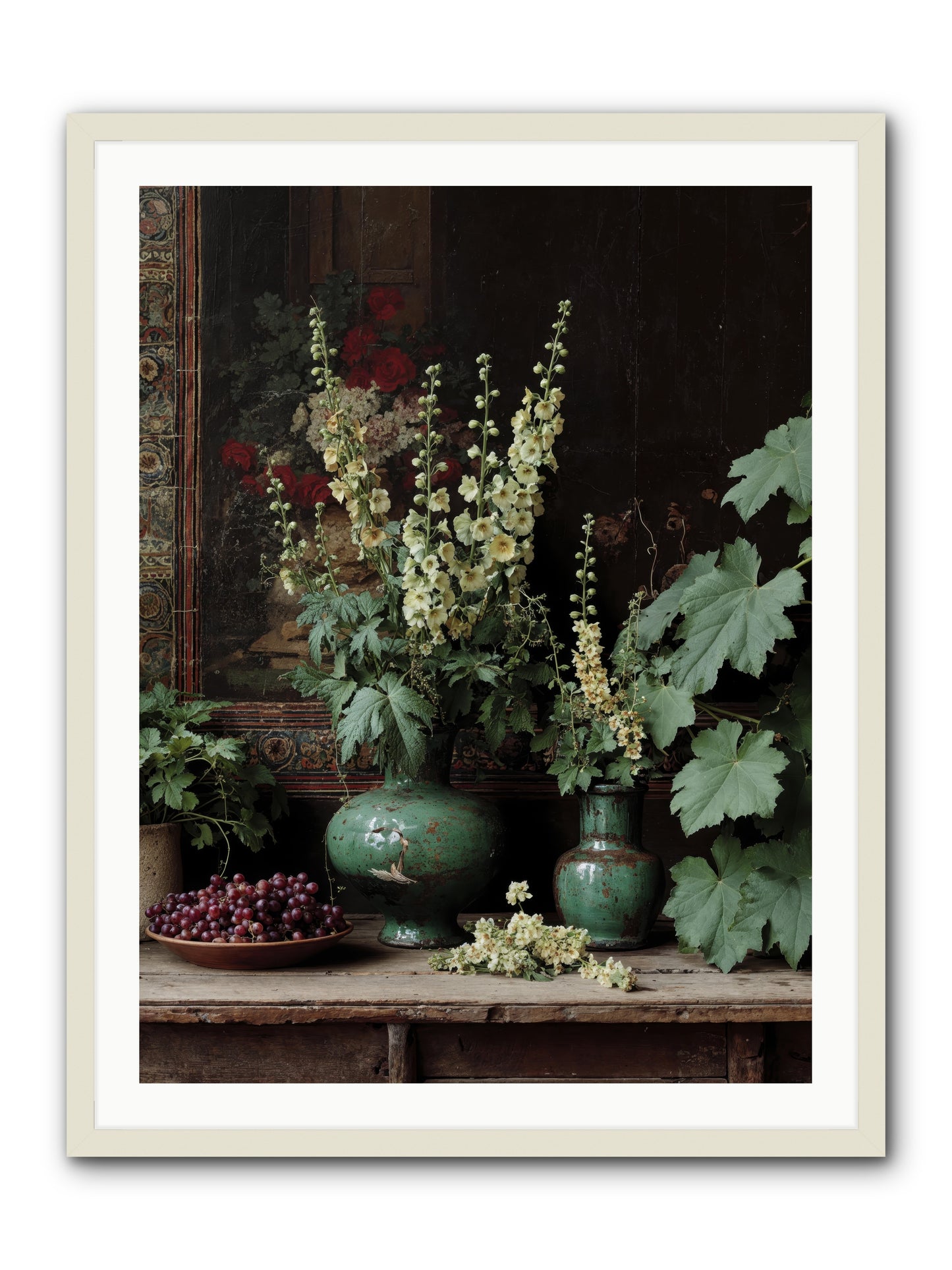 Morning Garden Opium -- Framed Print - White 30x40