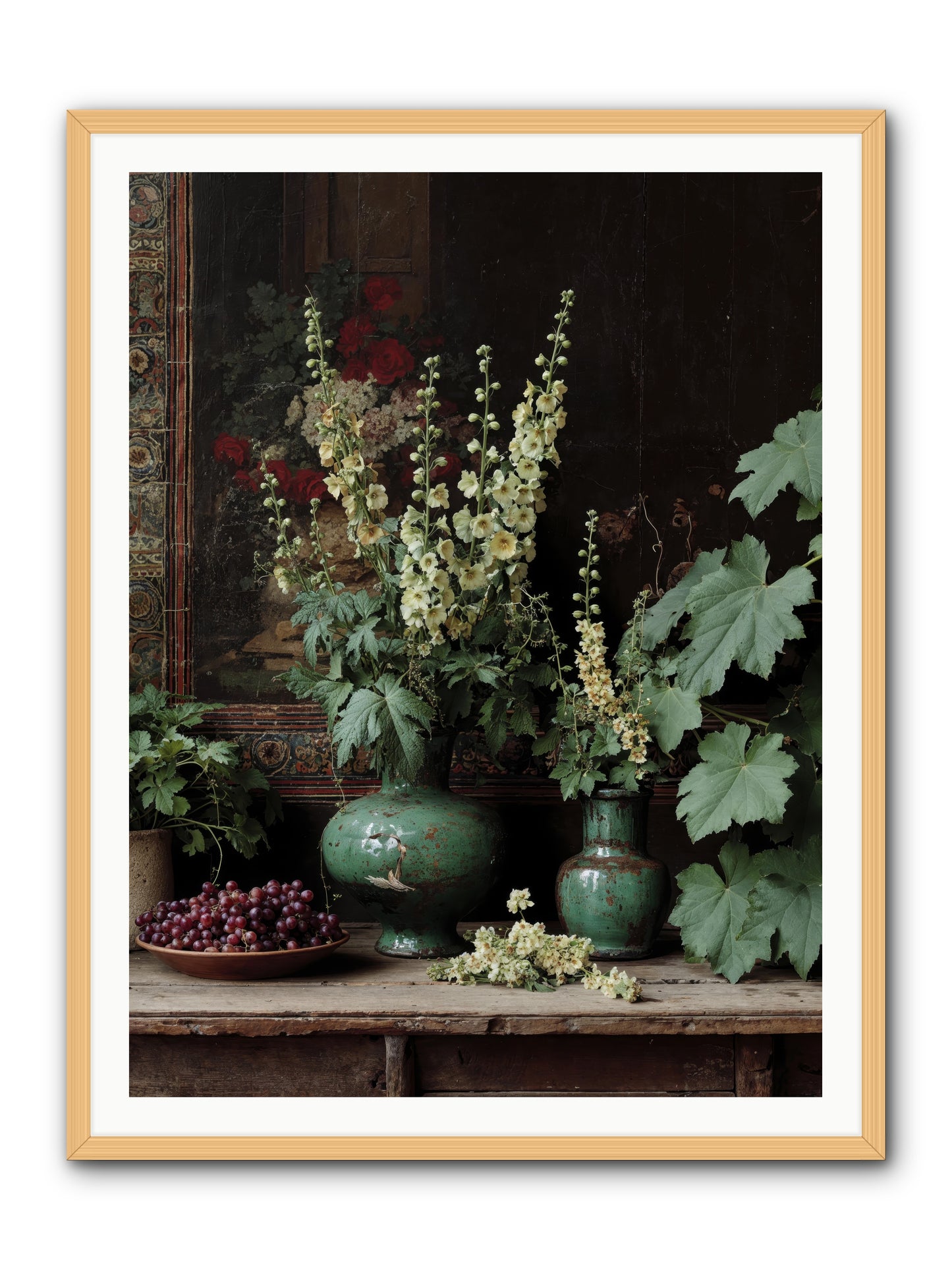Morning Garden Opium -- Framed Print - Natural 36x48