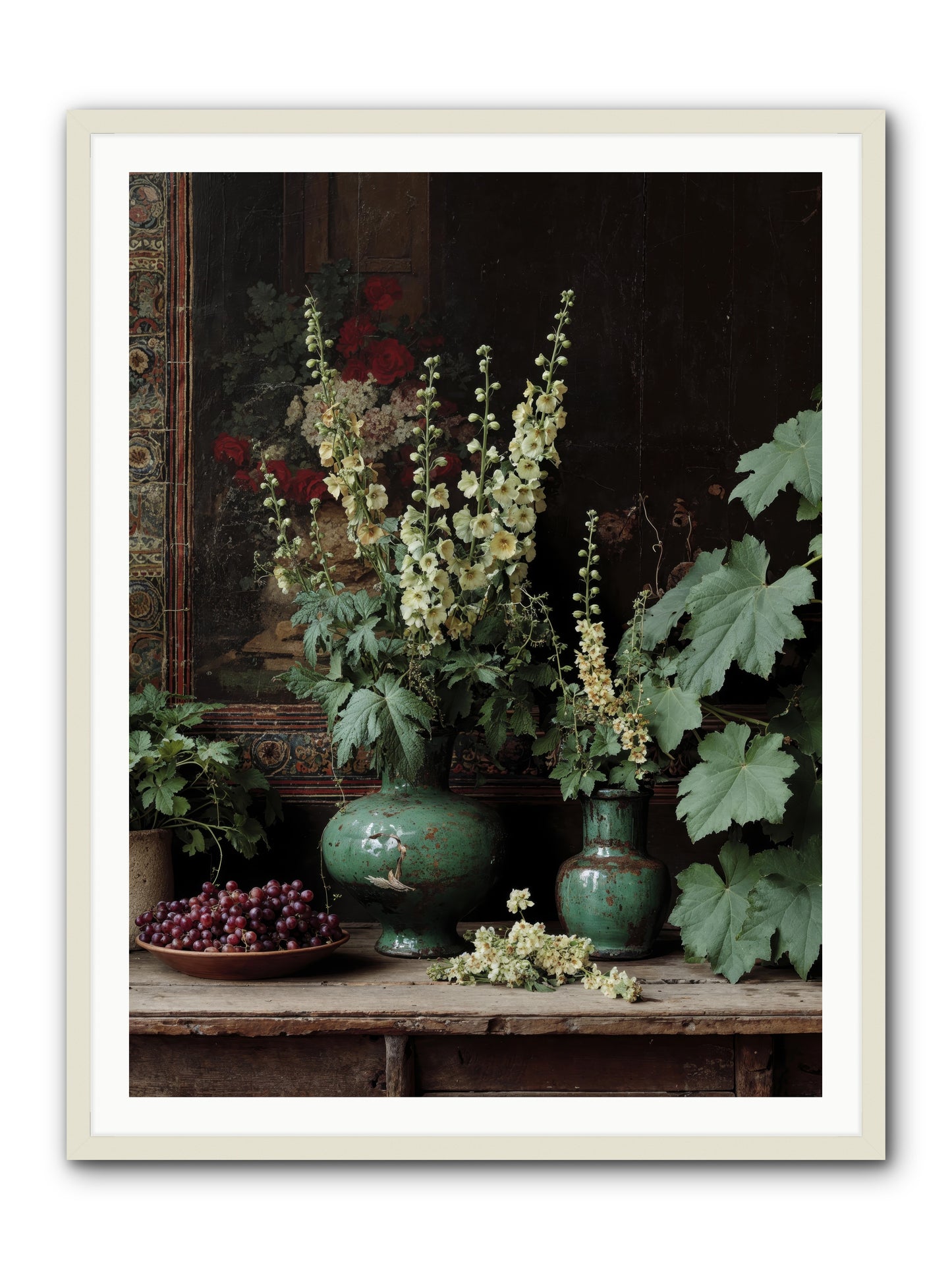 Morning Garden Opium -- Framed Print - White 36x48