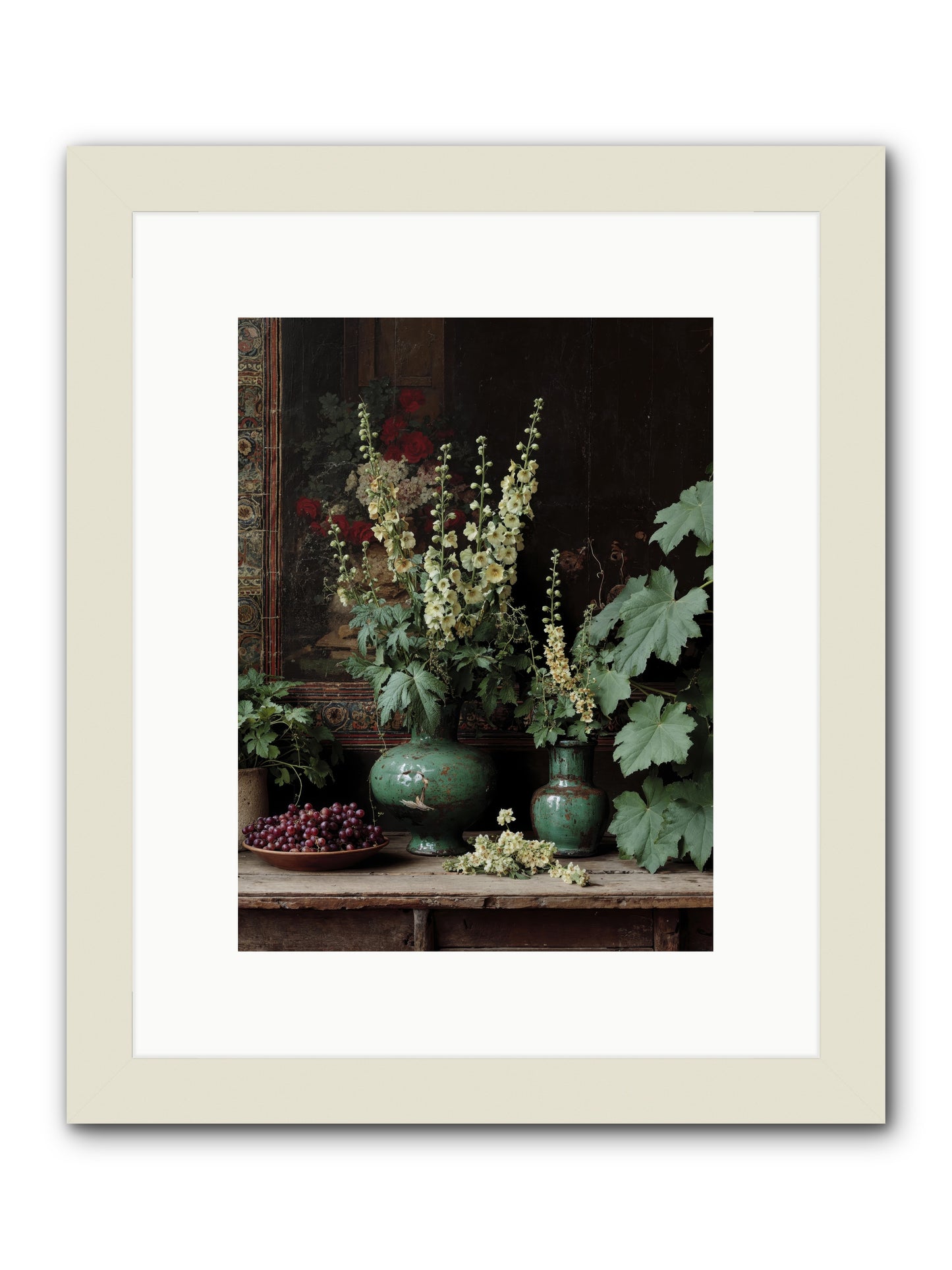 Morning Garden Opium -- Framed Print - White 9x12