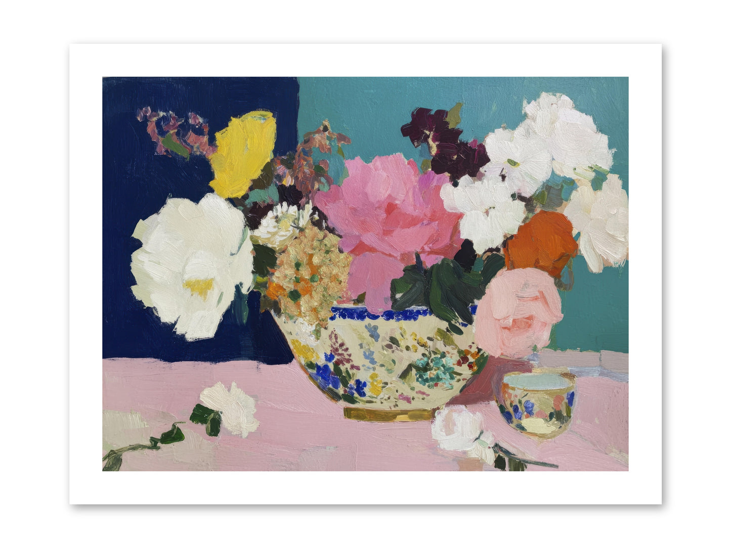 Morning Tea with Flowers -- Paper Print 16x12