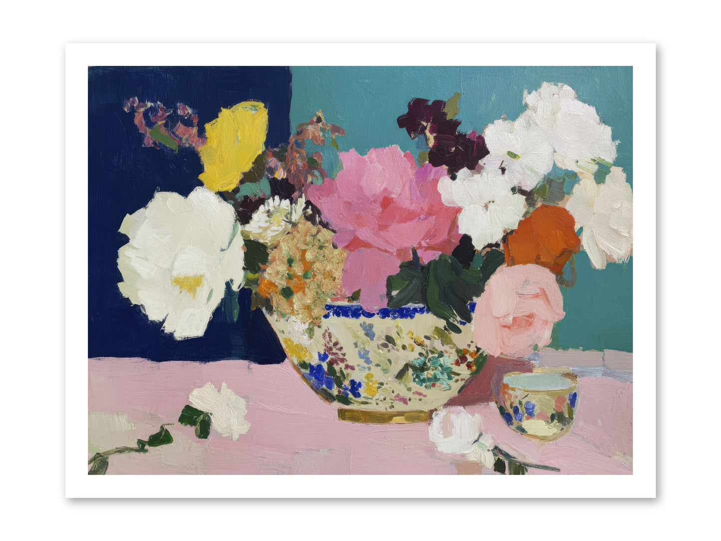 Morning Tea with Flowers -- Loose Canvas Print 24x18