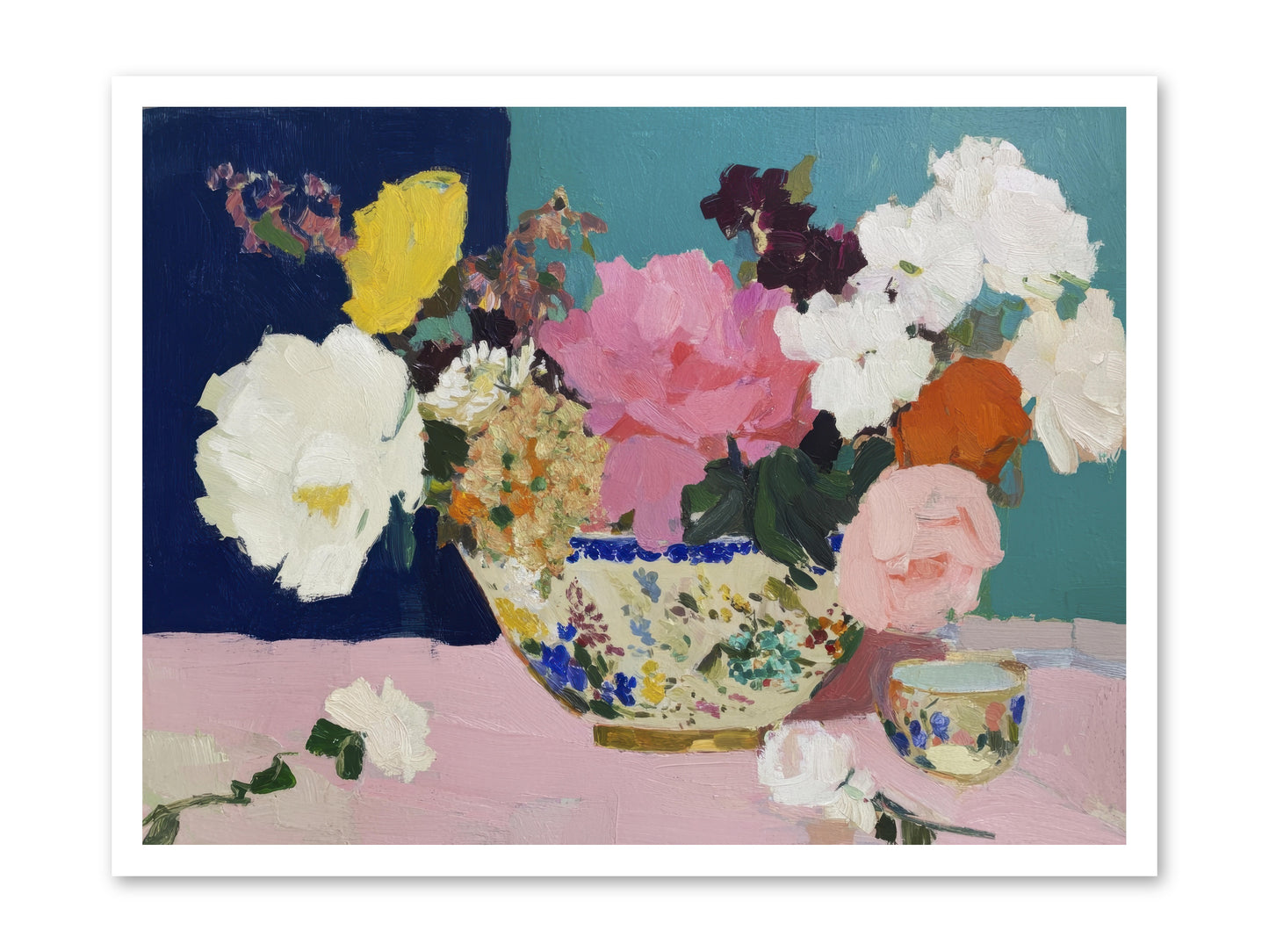 Morning Tea with Flowers -- Paper Print 32x24