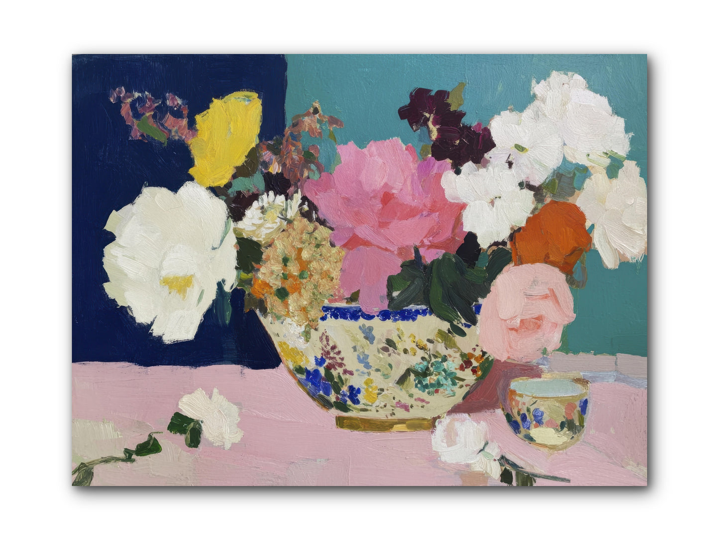 Morning Tea with Flowers -- Wrapped Canvas 12x9