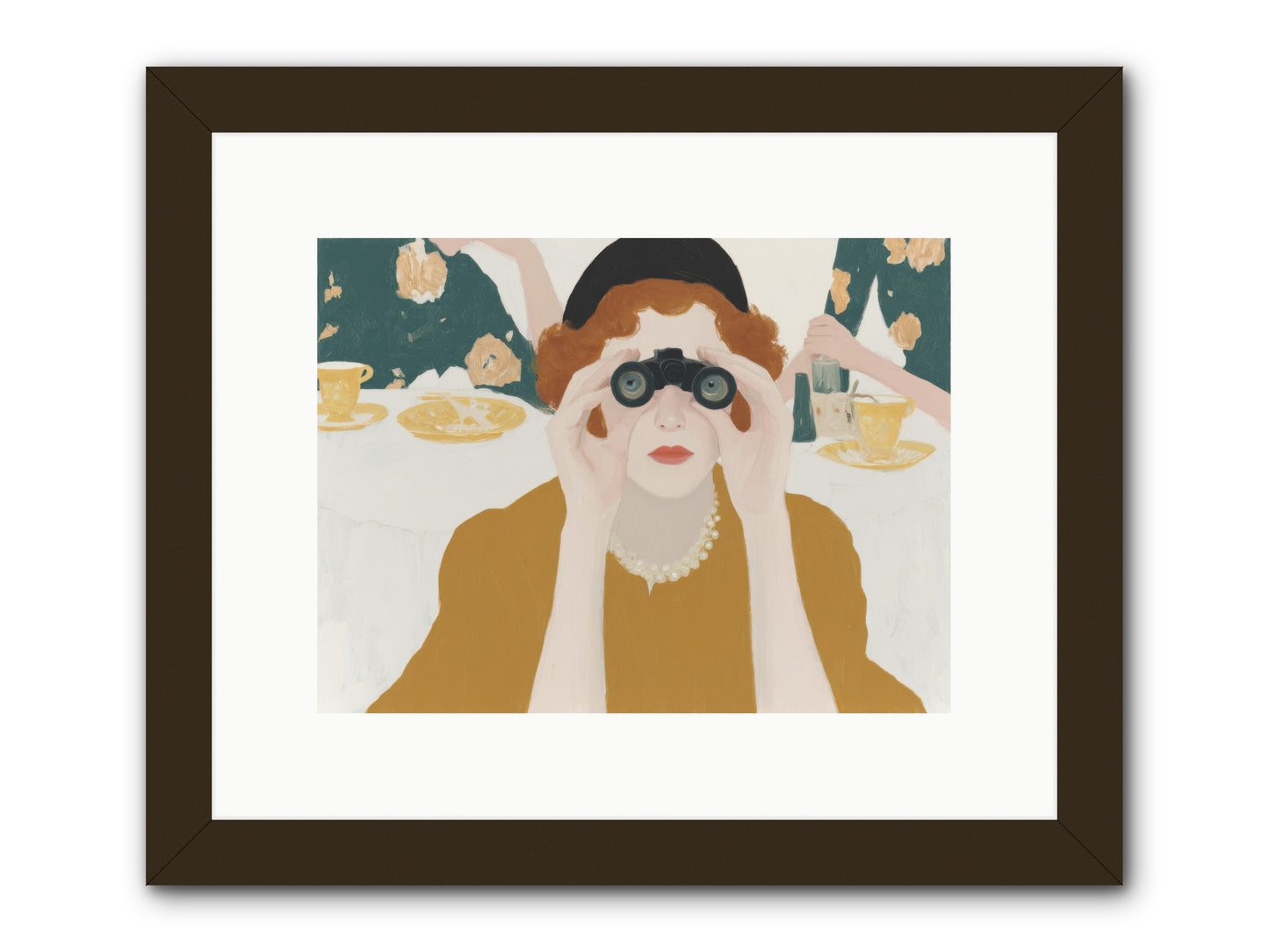 Morning with the Birdwatcher -- Framed Print - Black 12x9