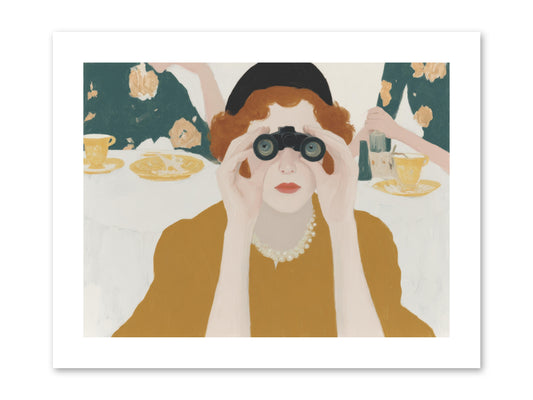 Morning with the Birdwatcher -- Paper Print 12x9