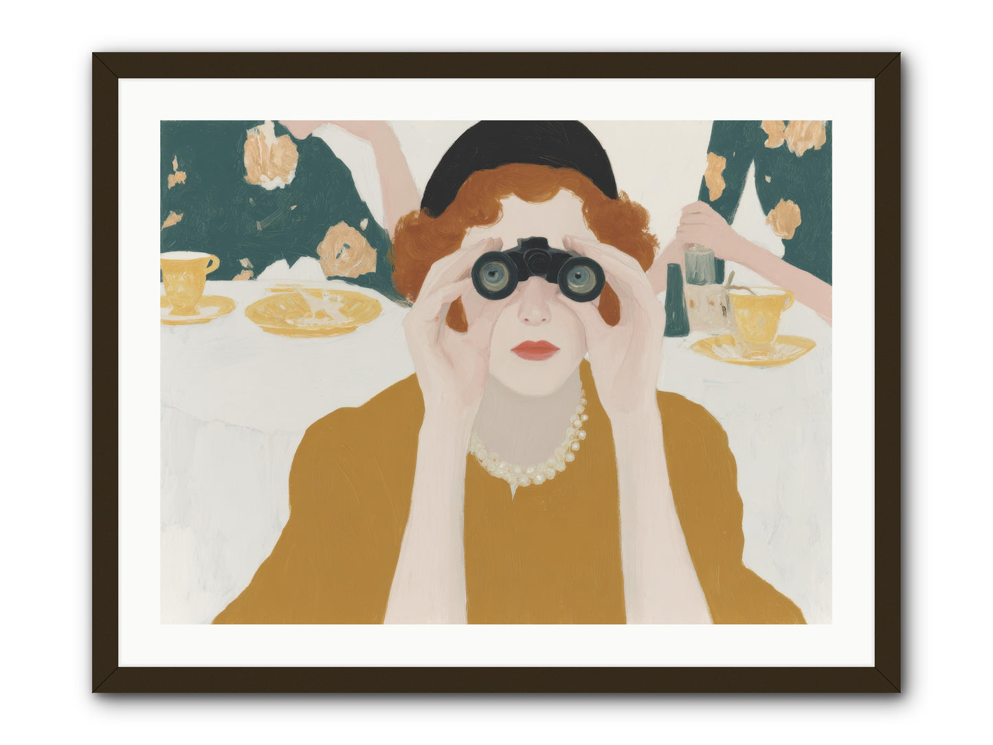 Morning with the Birdwatcher -- Framed Print - Black 32x24