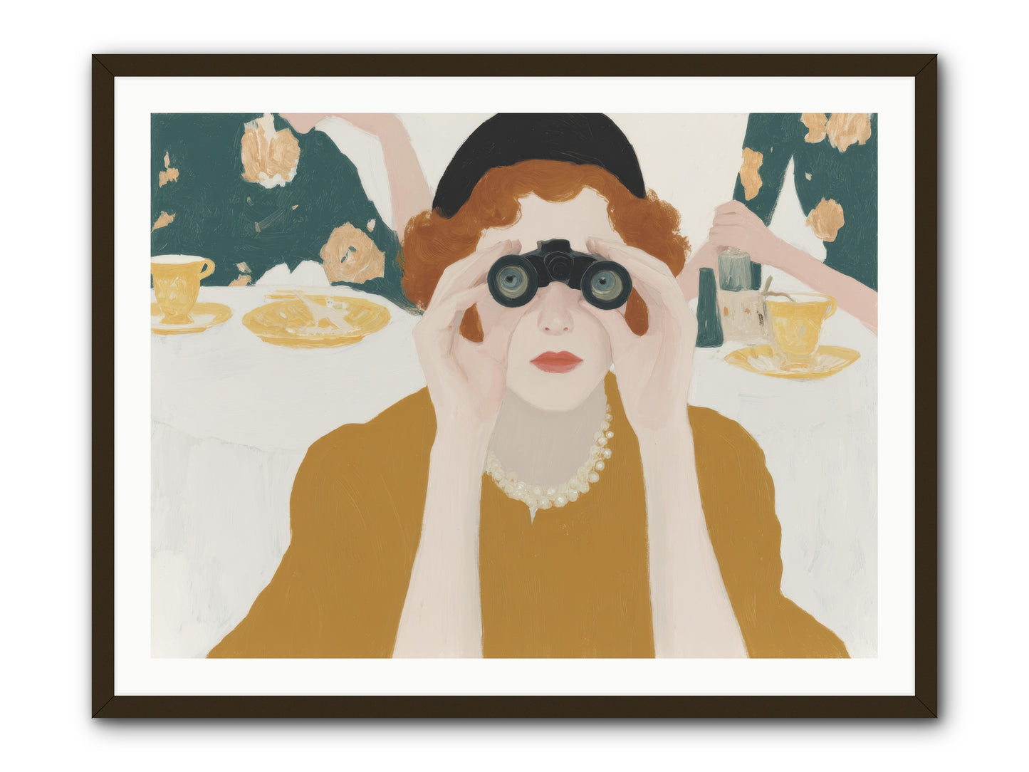 Morning with the Birdwatcher -- Framed Print - Black 40x30