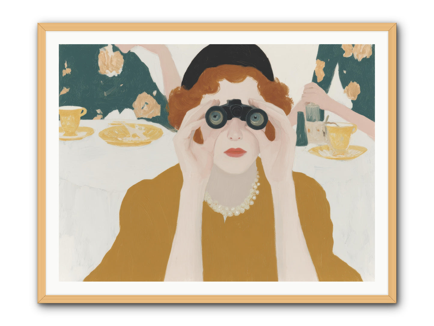 Morning with the Birdwatcher -- Framed Print - Natural 48x36