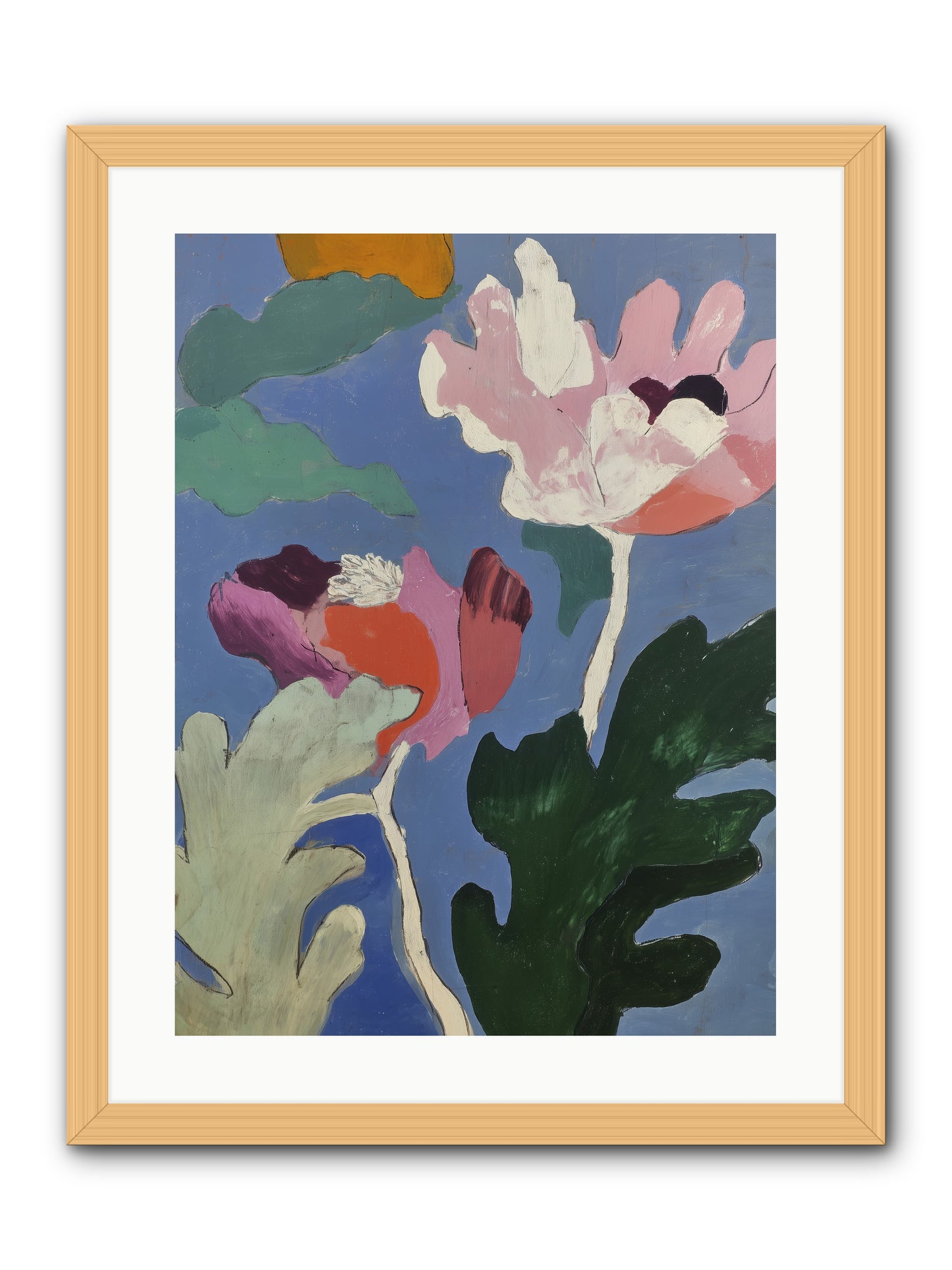 Moth in Fog -- Framed Print - Natural 18x24