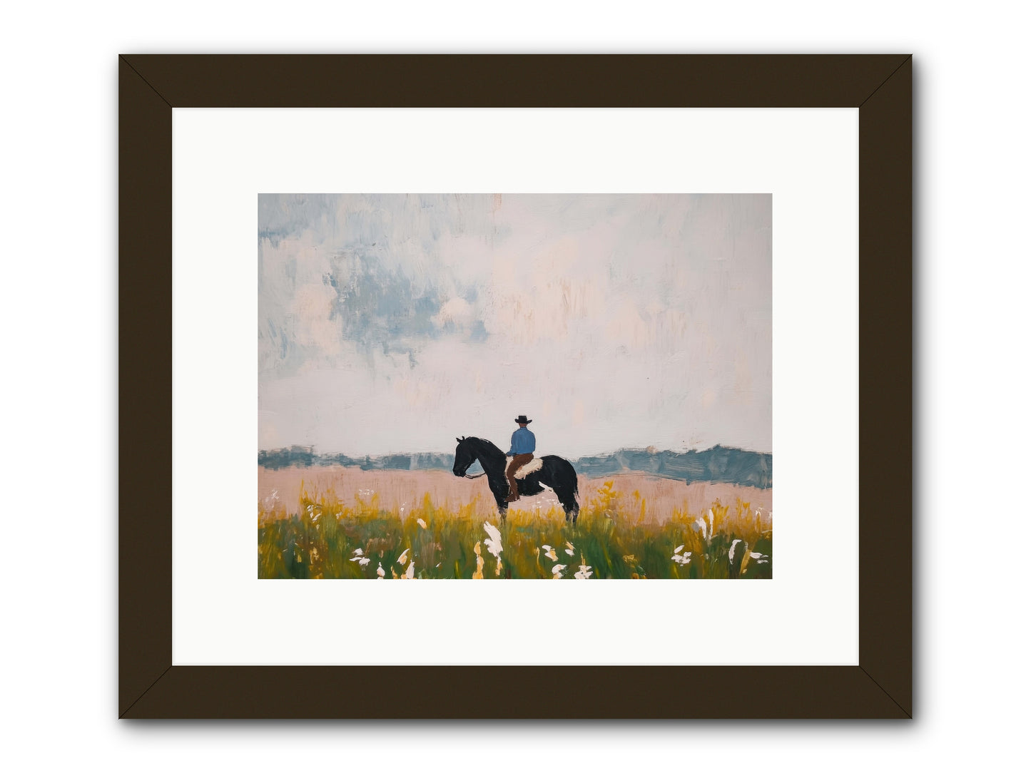 Mountain Silhouette -- Framed Print - Black 12x9