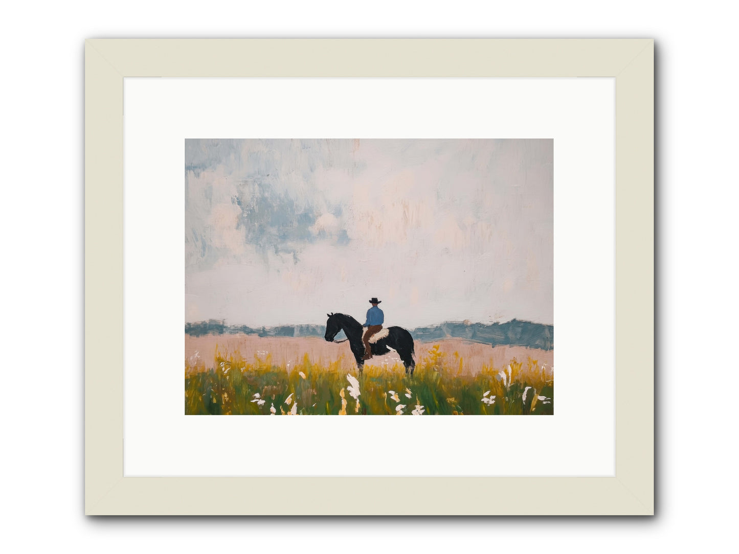 Mountain Silhouette -- Framed Print - White 12x9
